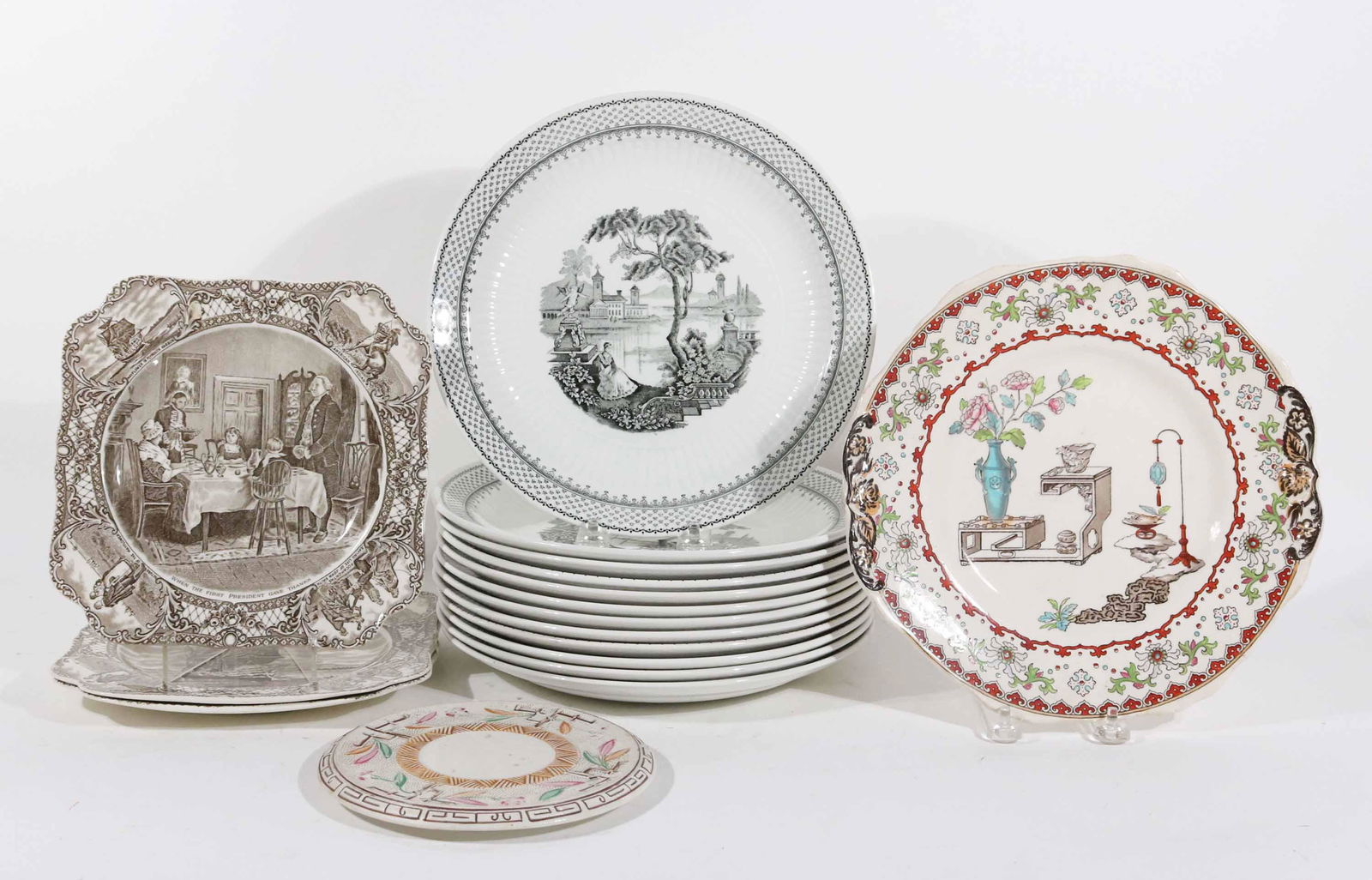 Group of English Transferware Porcelain Plates (1 of 6)