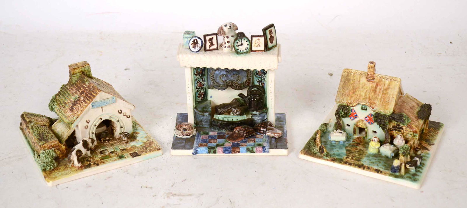 Two English Ceramic Cottages and a Fireplace (1 of 7)
