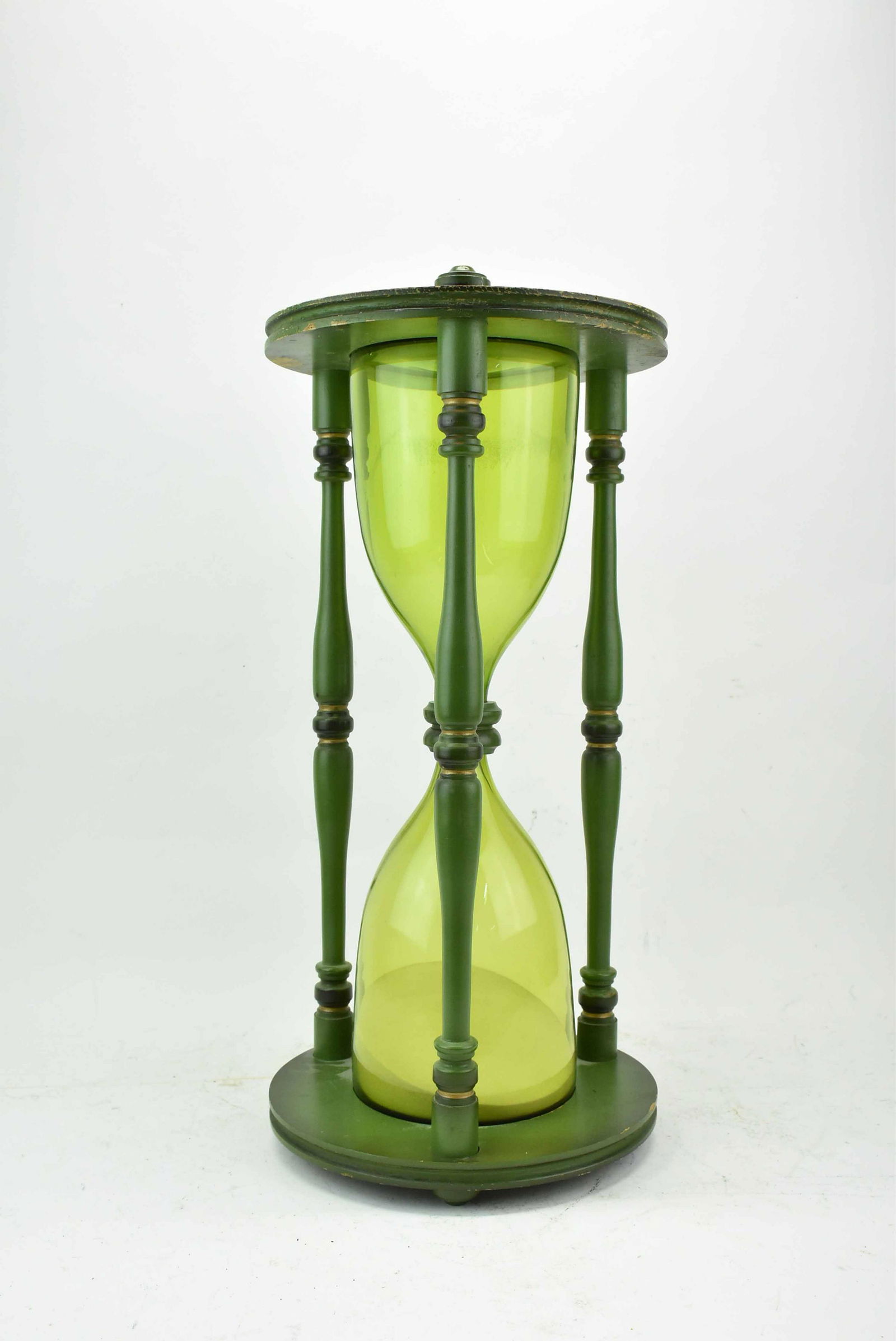Large Wooden Green Hour Glass 23" (1 of 6)