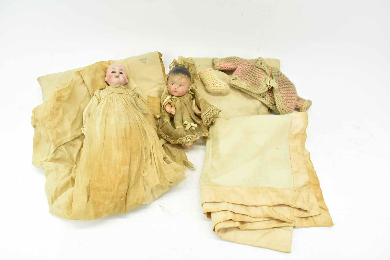 Antique Mabel German Bisque Doll with Leather Body (1 of 13)