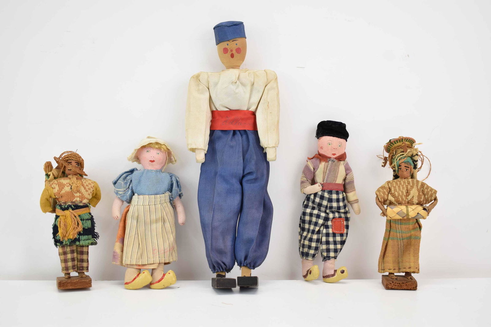 Five Wood and Cloth Dolls (1 of 7)