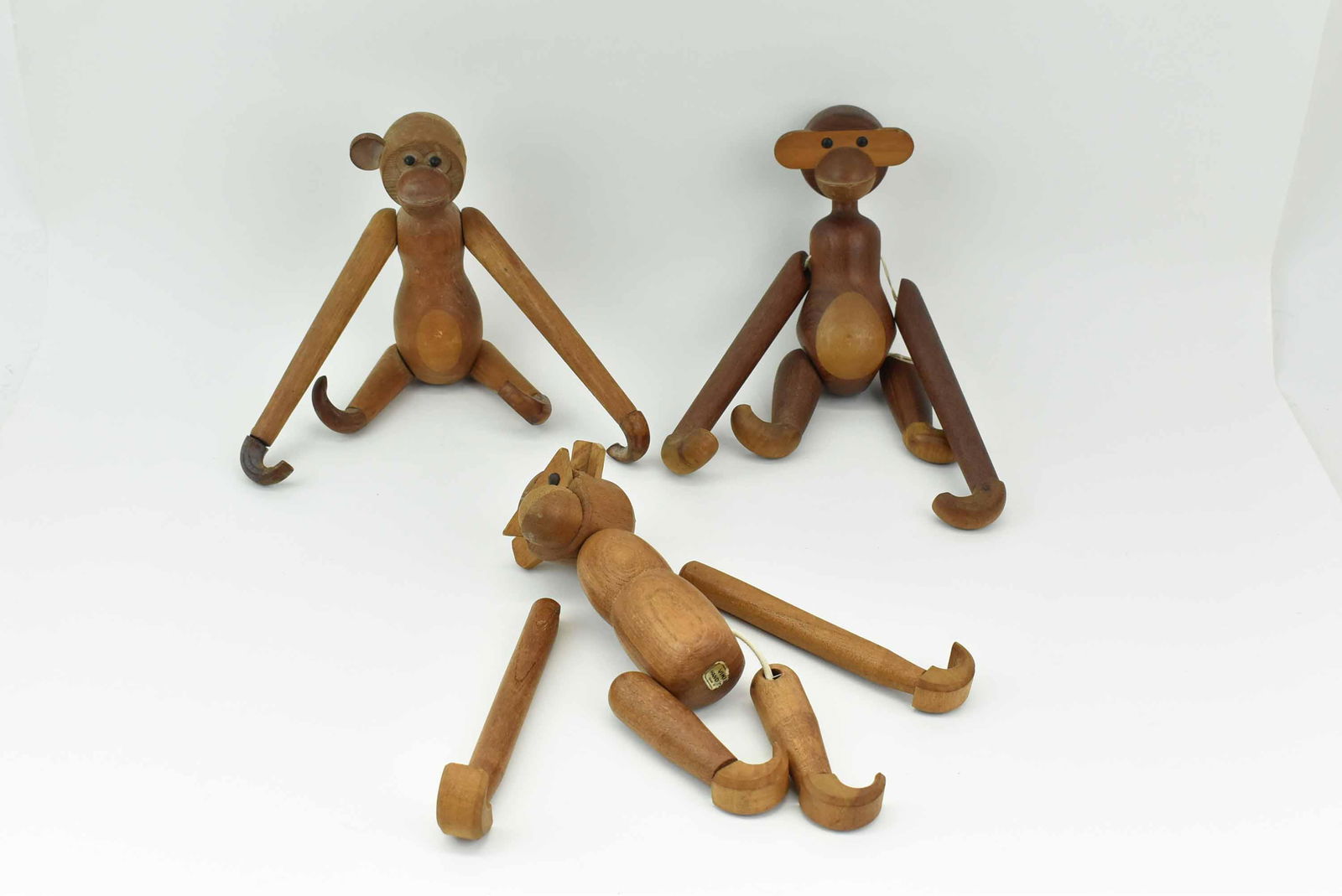 Three Kay Bojesen Style Teak Monkey Figures (1 of 11)