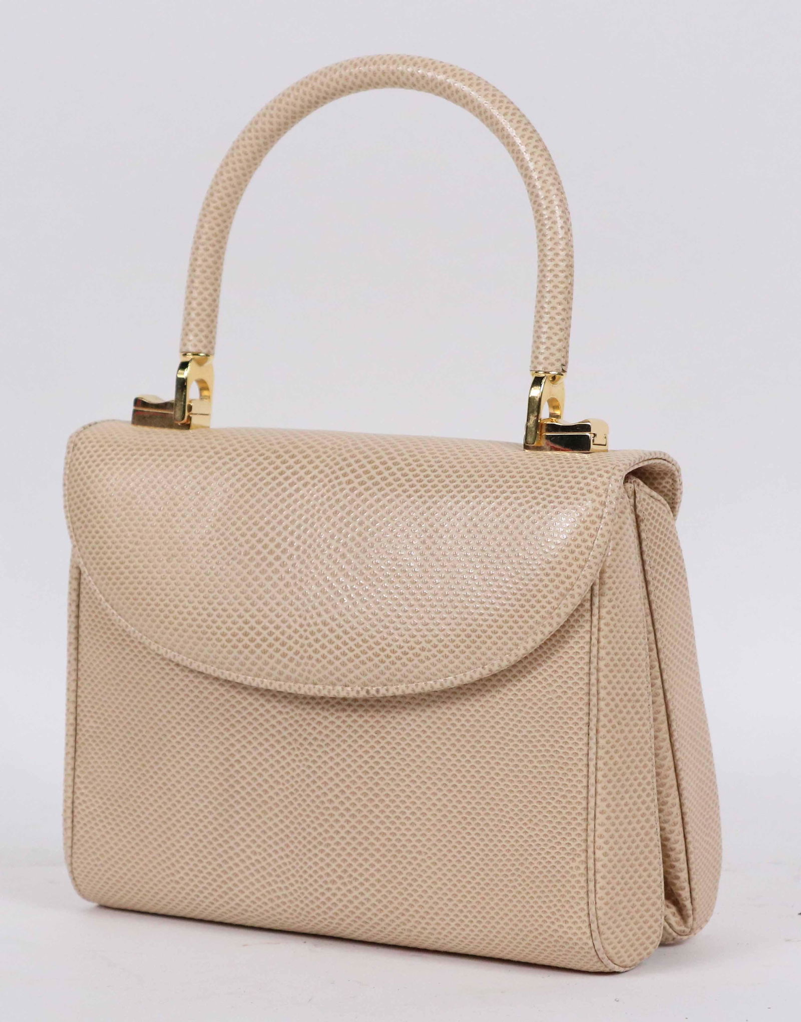 Judith Lieber Beige Snakeskin Evening Bag (1 of 6)