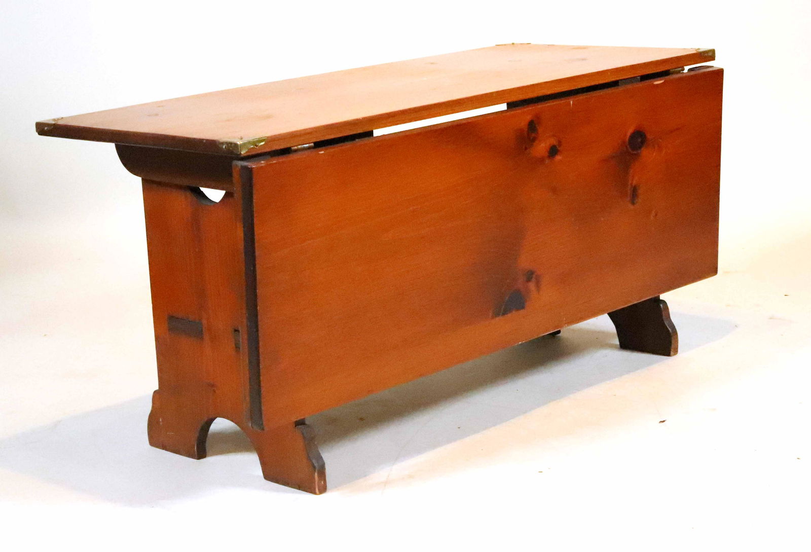 Stained Pine Drop Leaf Low Table (1 of 8)