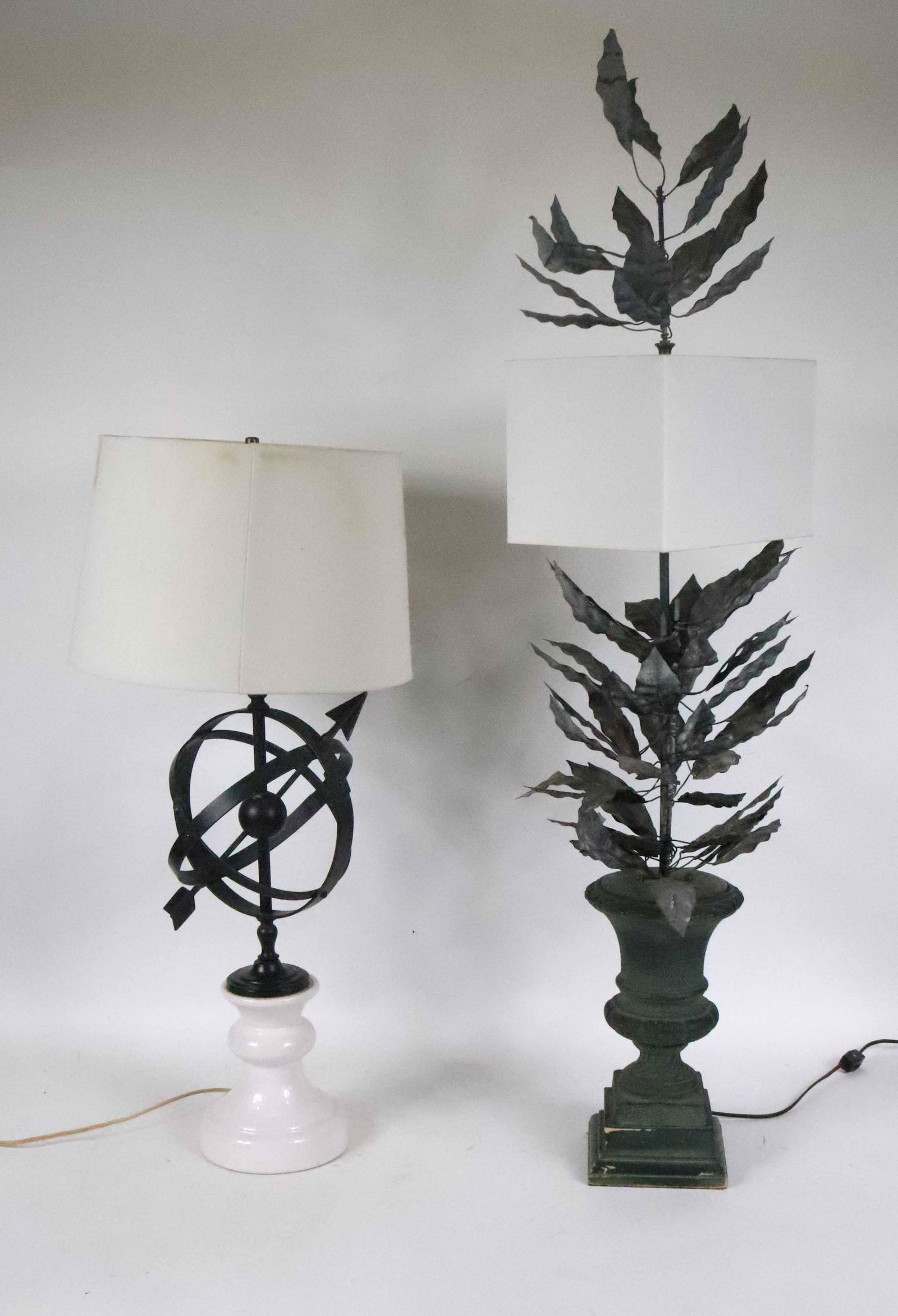 Porcelain and Metal Armillary Sphere Table Lamp (1 of 6)