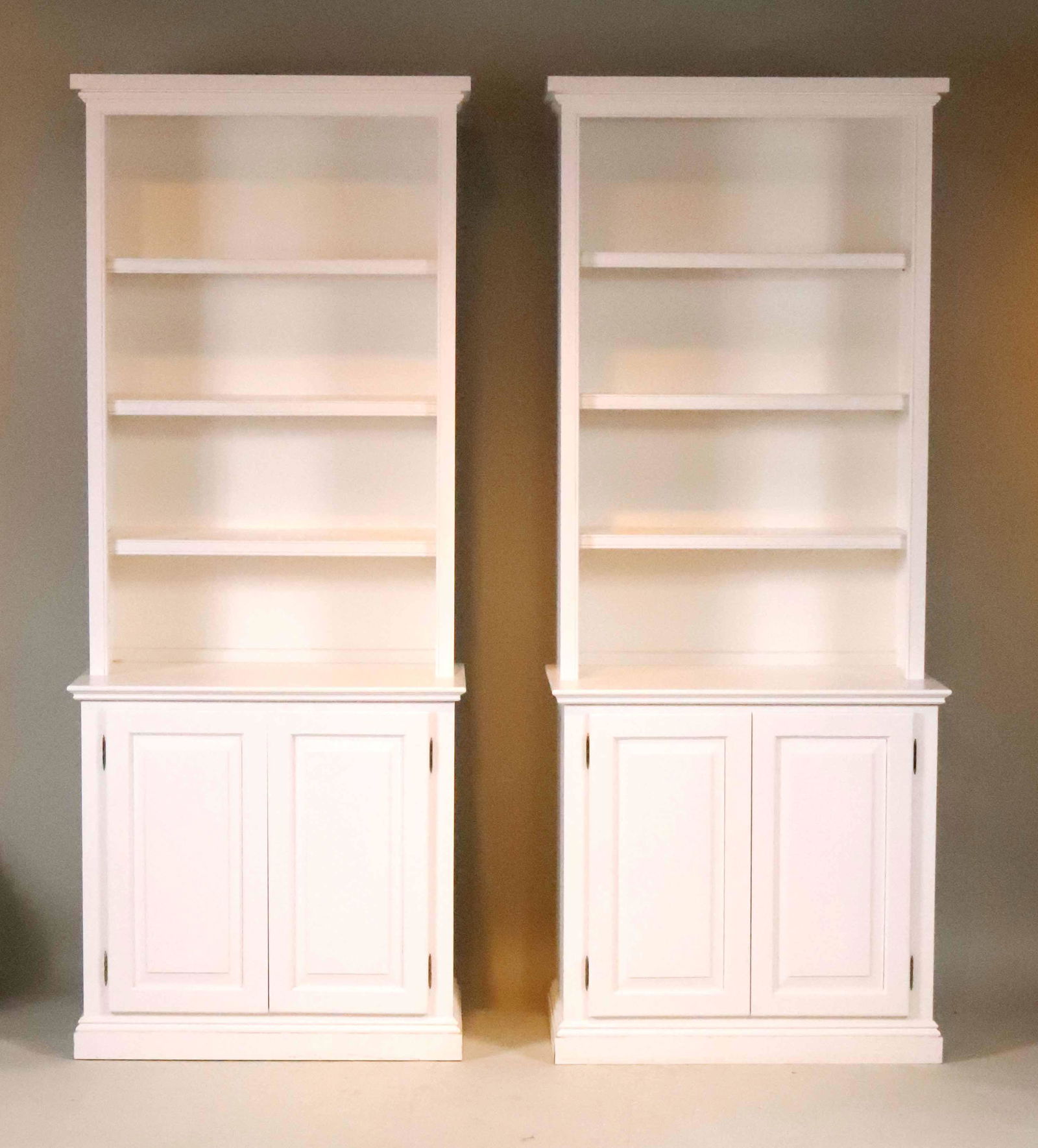 Pair of Contemporary White-Painted Bookcases (1 of 8)