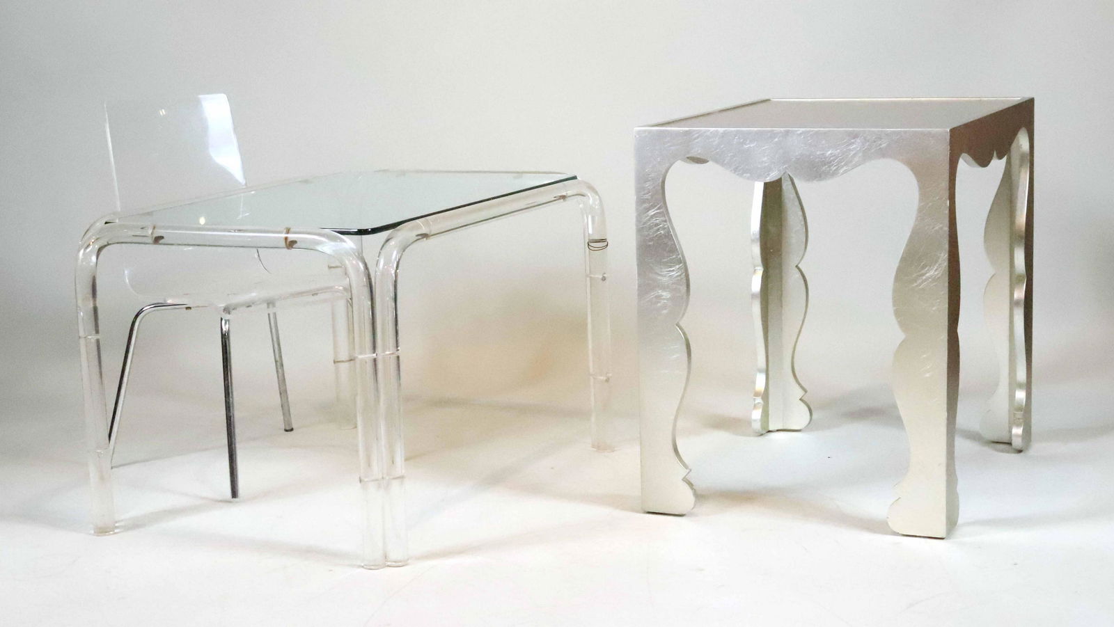 Modern Lucite and Glass Top Side Table (1 of 10)