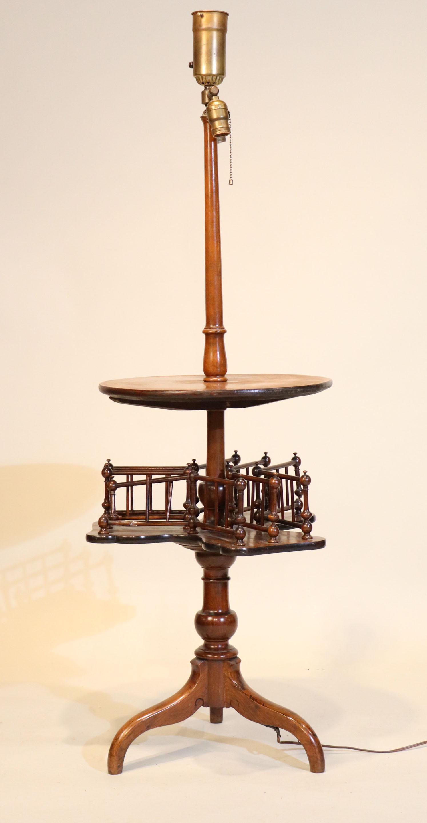 Regency Walnut Table Floor Lamp (1 of 8)