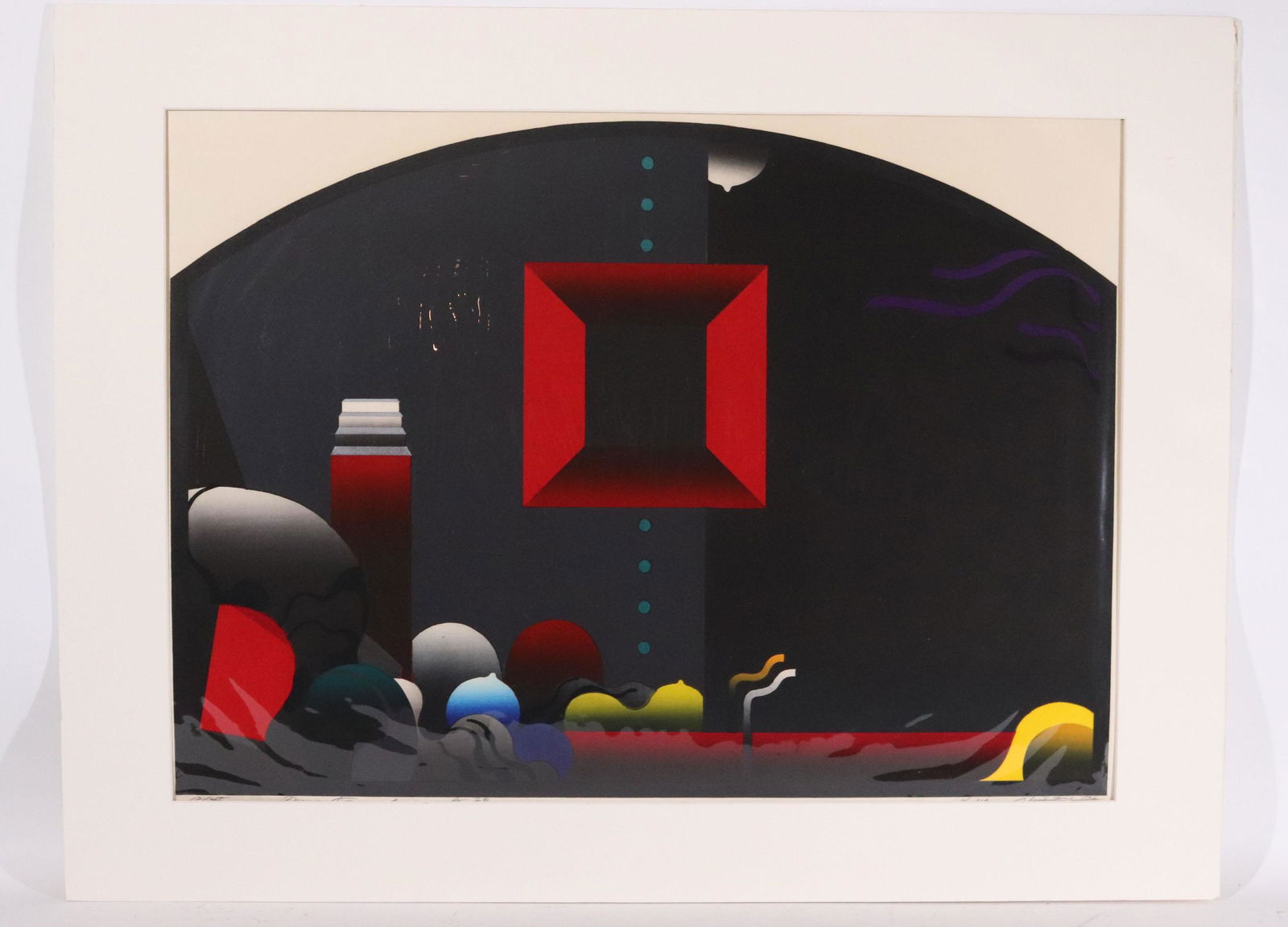 Print, Akira Kurosaki, Abstract "Premonition": 20"h x 27.5"w and overall 26"h x 34"w