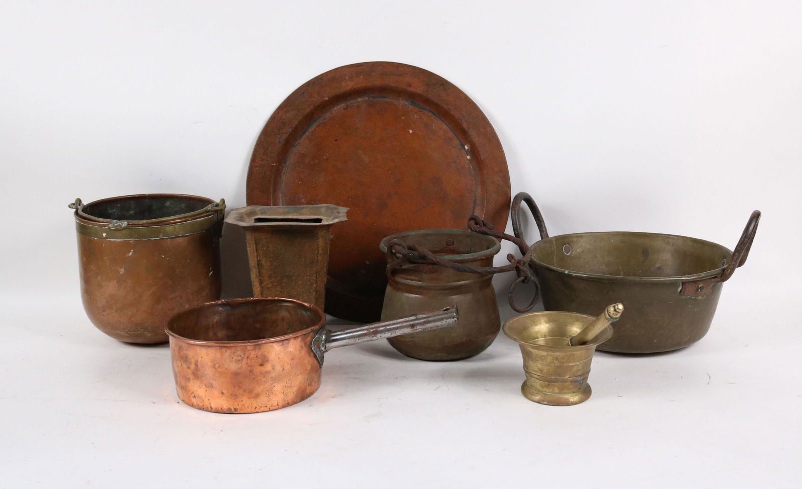 Group of Seven Brass and Copper Cookware (1 of 7)