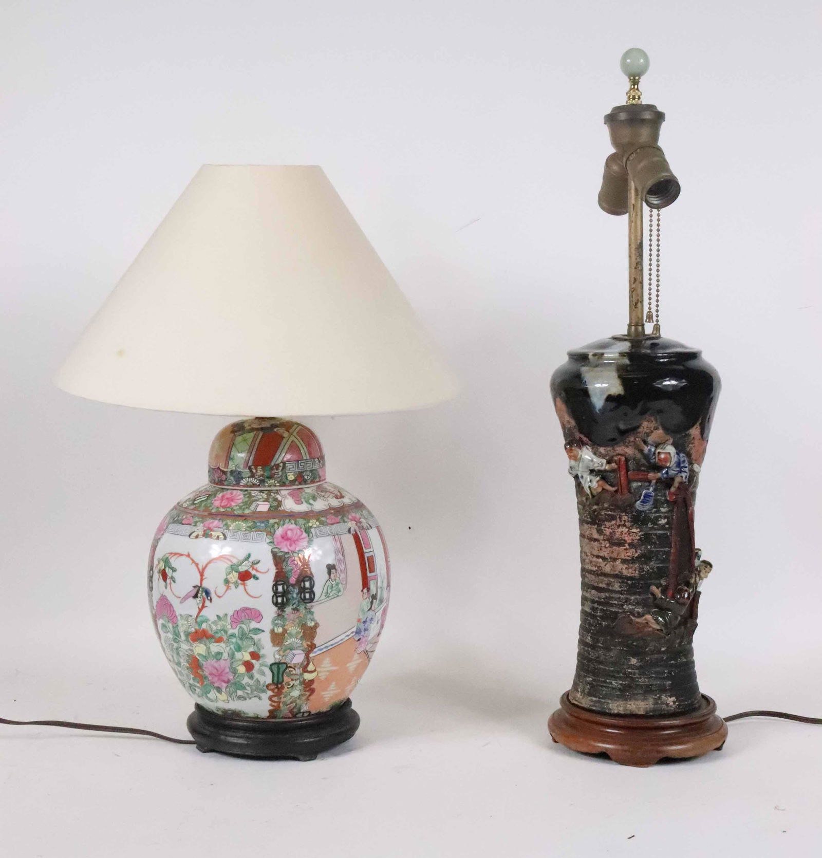 Chinese Famille Rose Ginger Jar, Now Table Lamp (1 of 8)