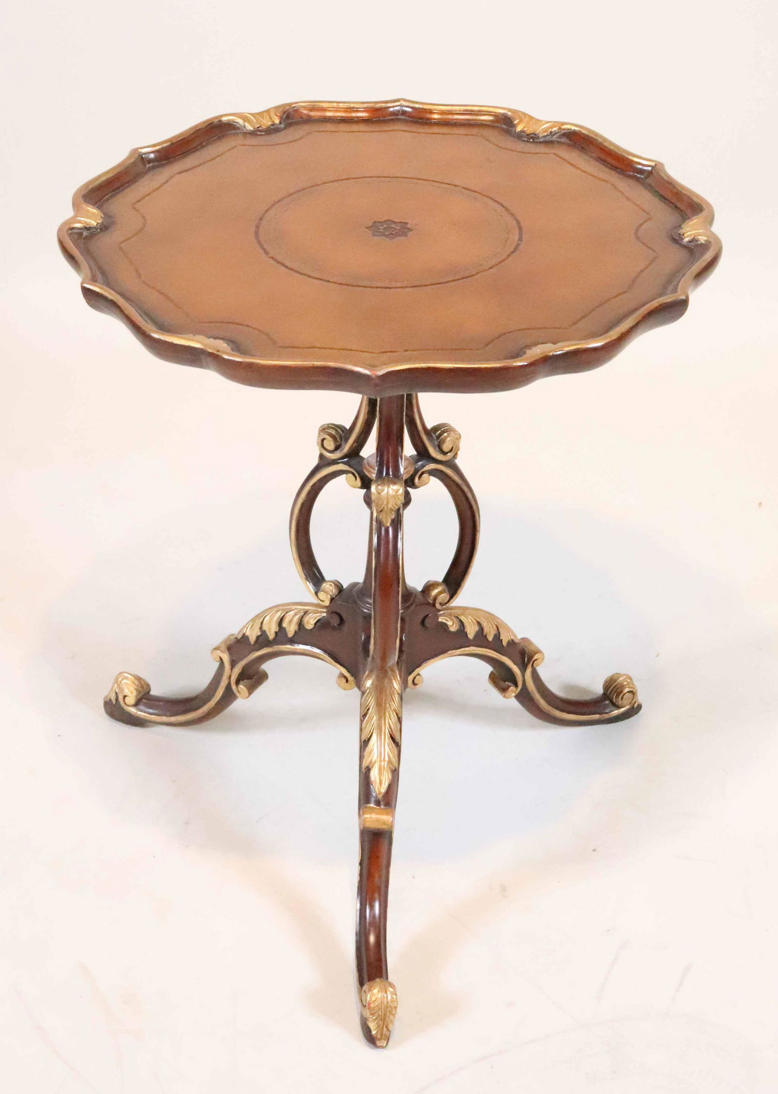 Rococo Style Parcel-Gilt Leather-Top Side Table (1 of 6)