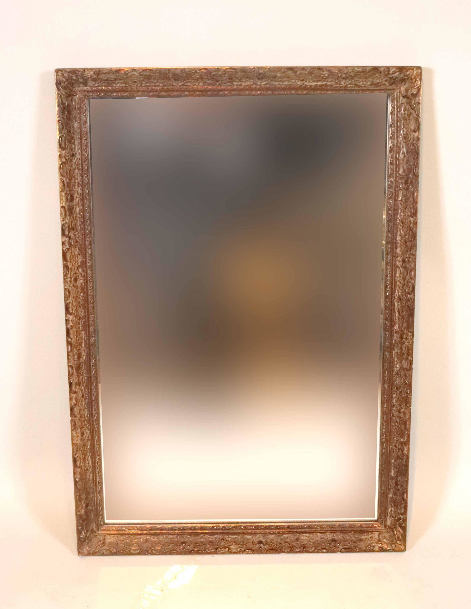 Antiqued Bronze Painted Mirror: 20th C. 40"h x 28"w Provenance: Property from a Private Rumson, NJ Collection