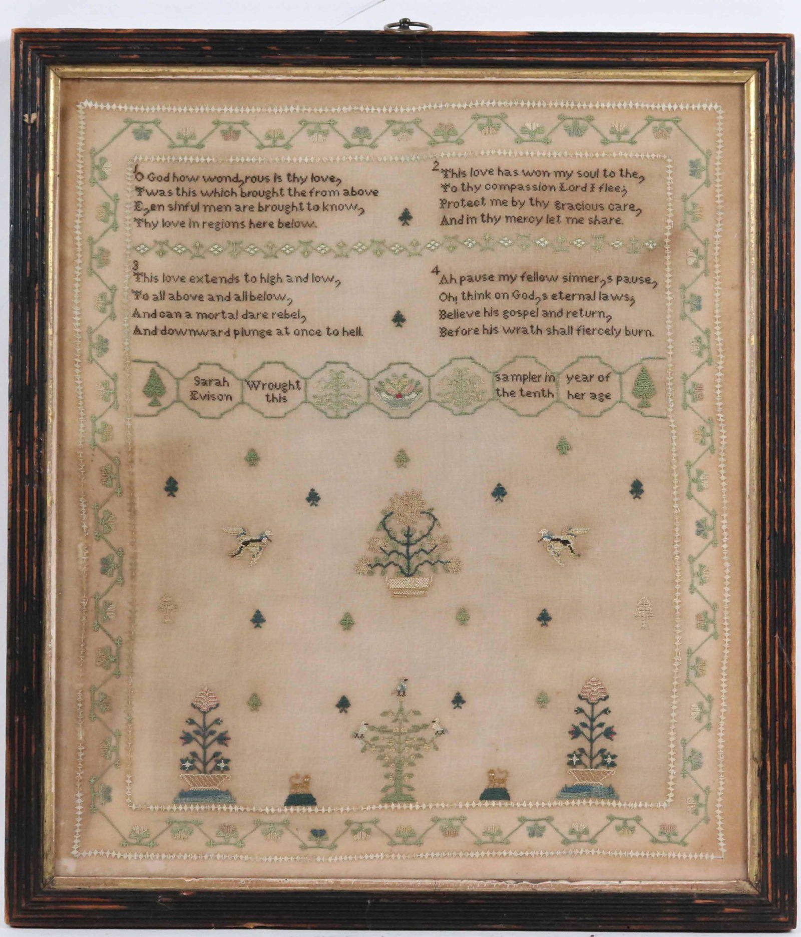 Needlework Sampler, Sarah Evison (1 of 5)