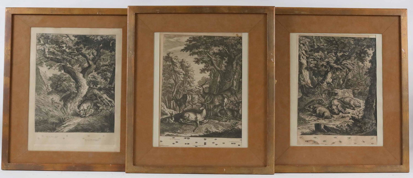 Three Black and White Prints of Forest Animals (1 of 7)
