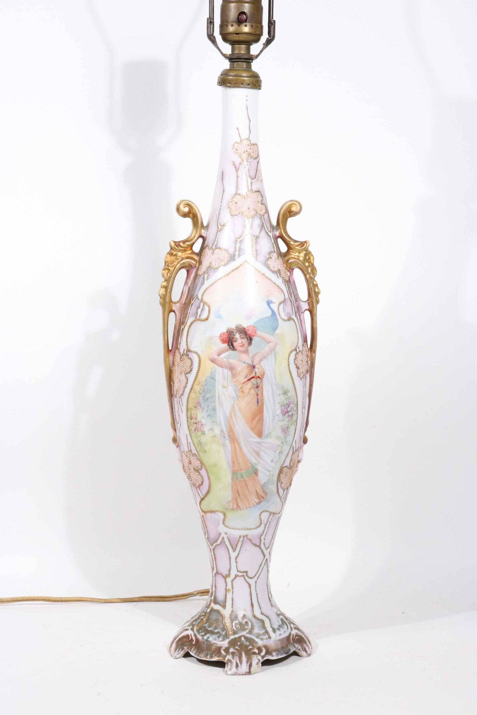 French Porcelain Double-Handled Table Lamp (1 of 7)