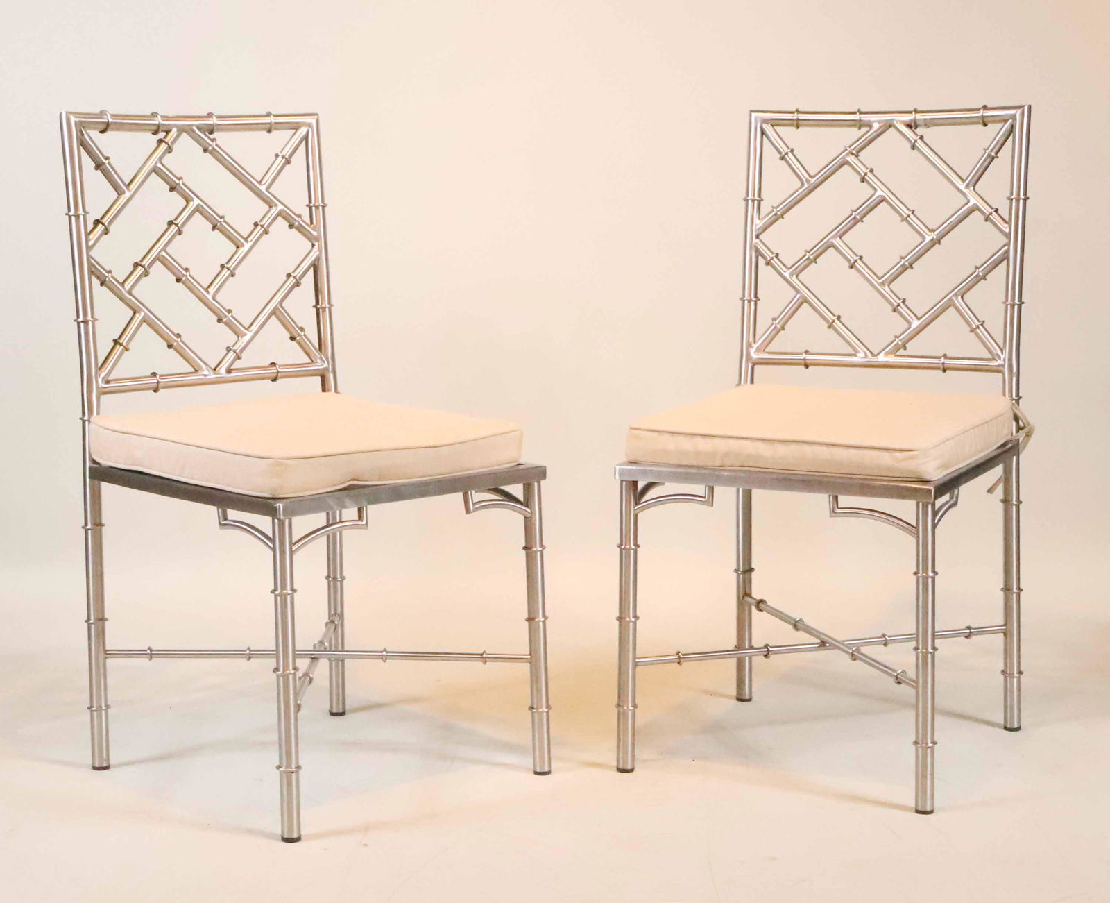 Pair of Chinese Chippendale Style Metal Chairs (1 of 9)