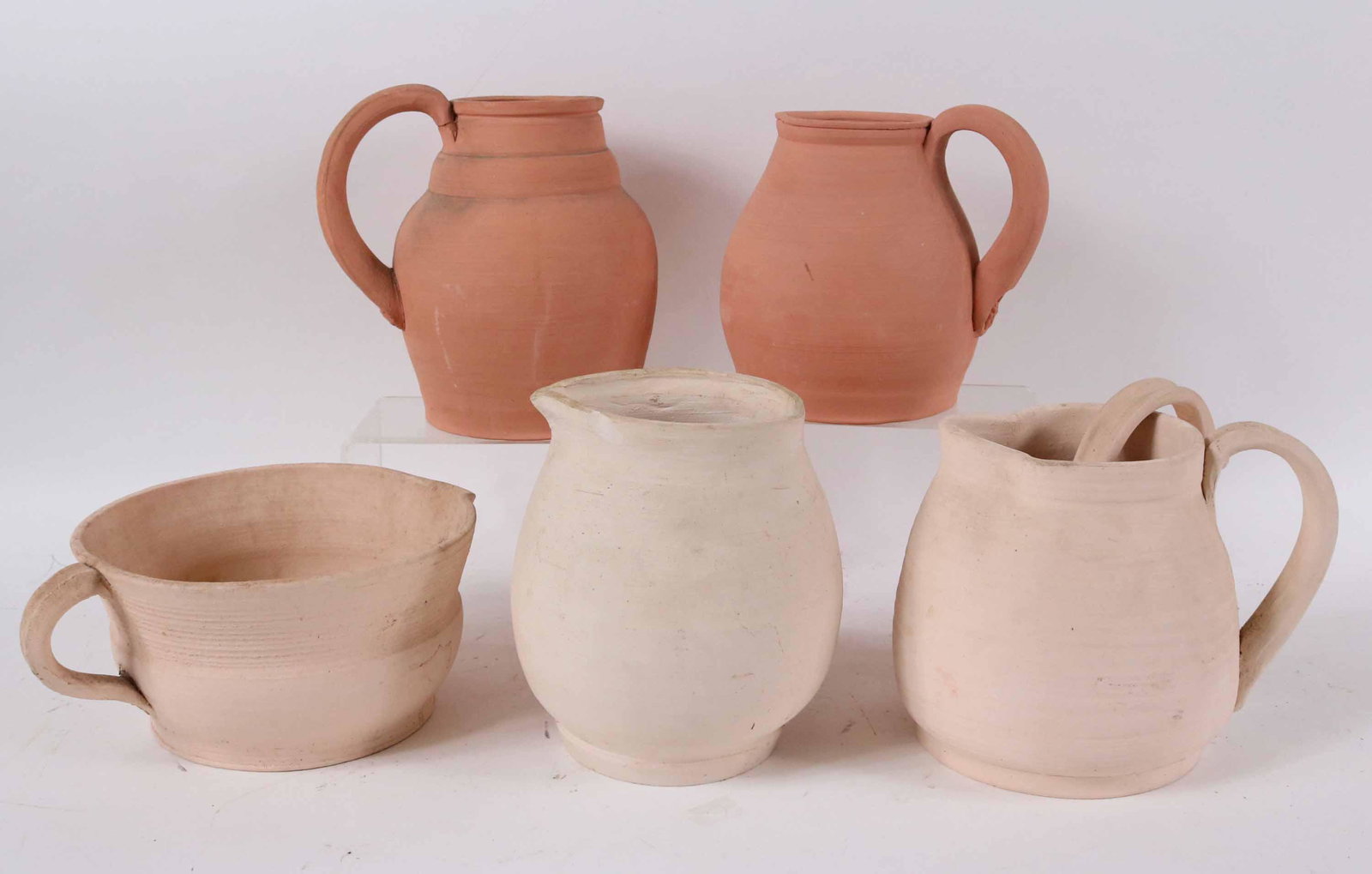 Five Unglazed Terracotta Pitchers (1 of 5)