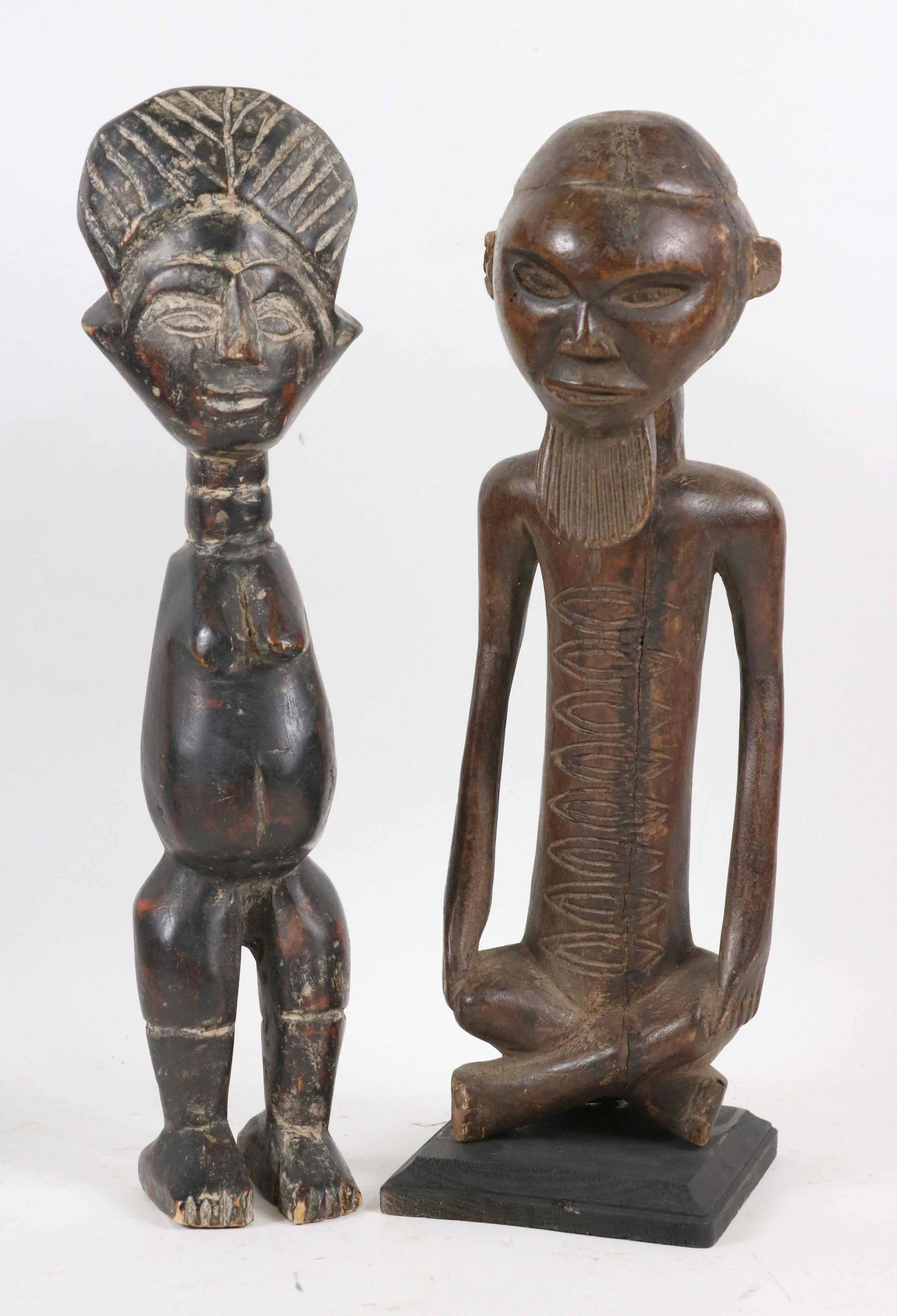 Two Carved Hardwood African Fertility Figures (1 of 5)