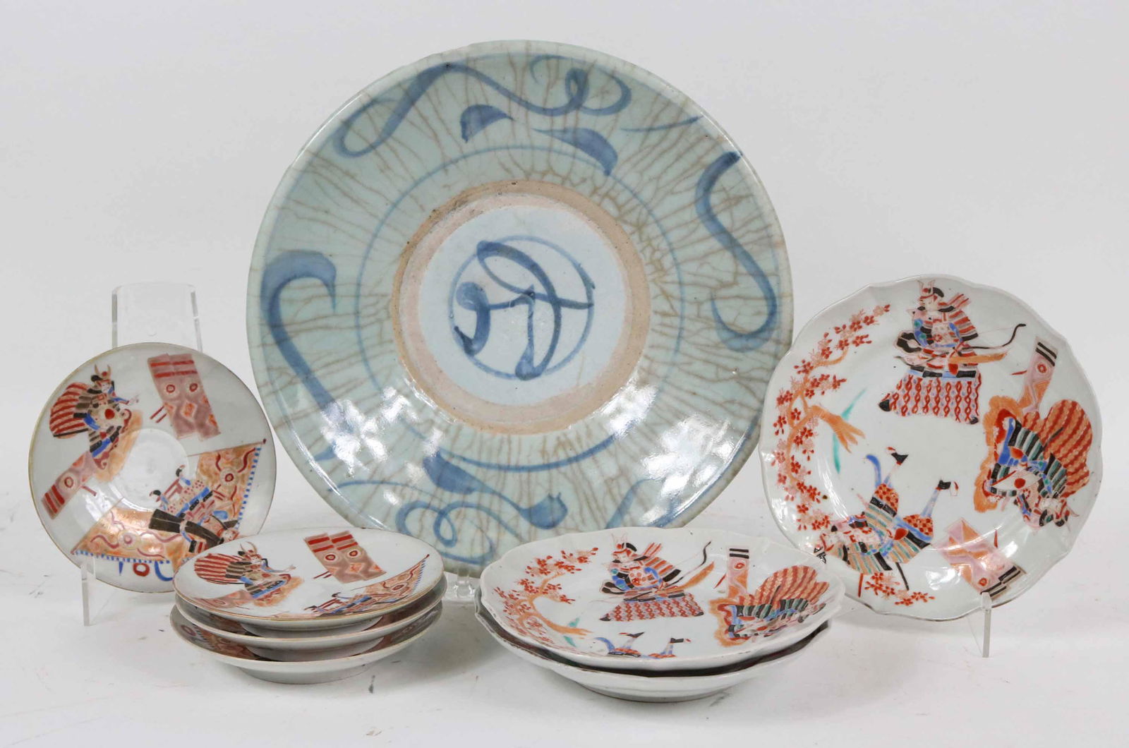 Seven Japanese Hand-Painted Porcelain Dishes (1 of 7)