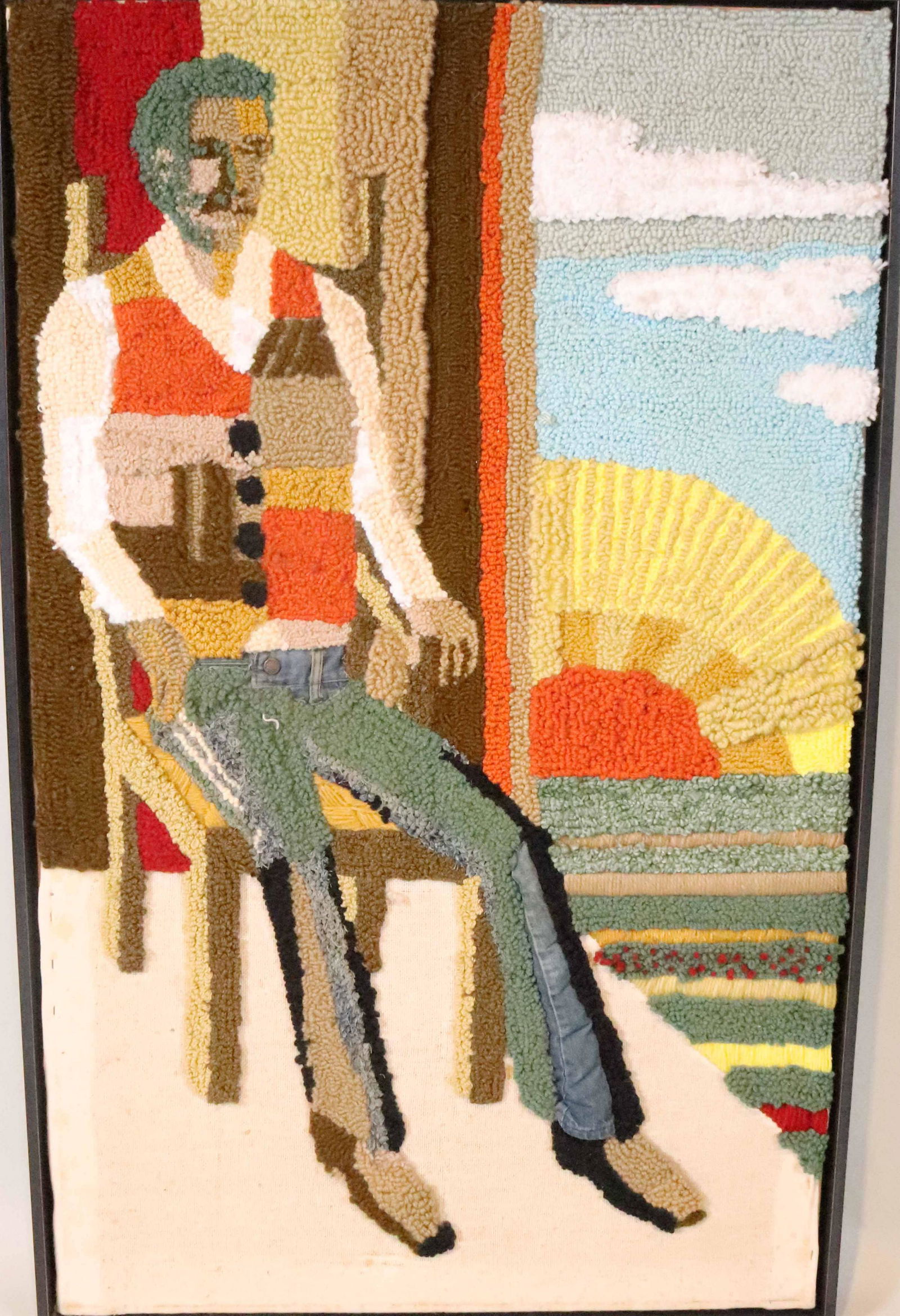 Framed Hooked Pictorial Rug (1 of 8)