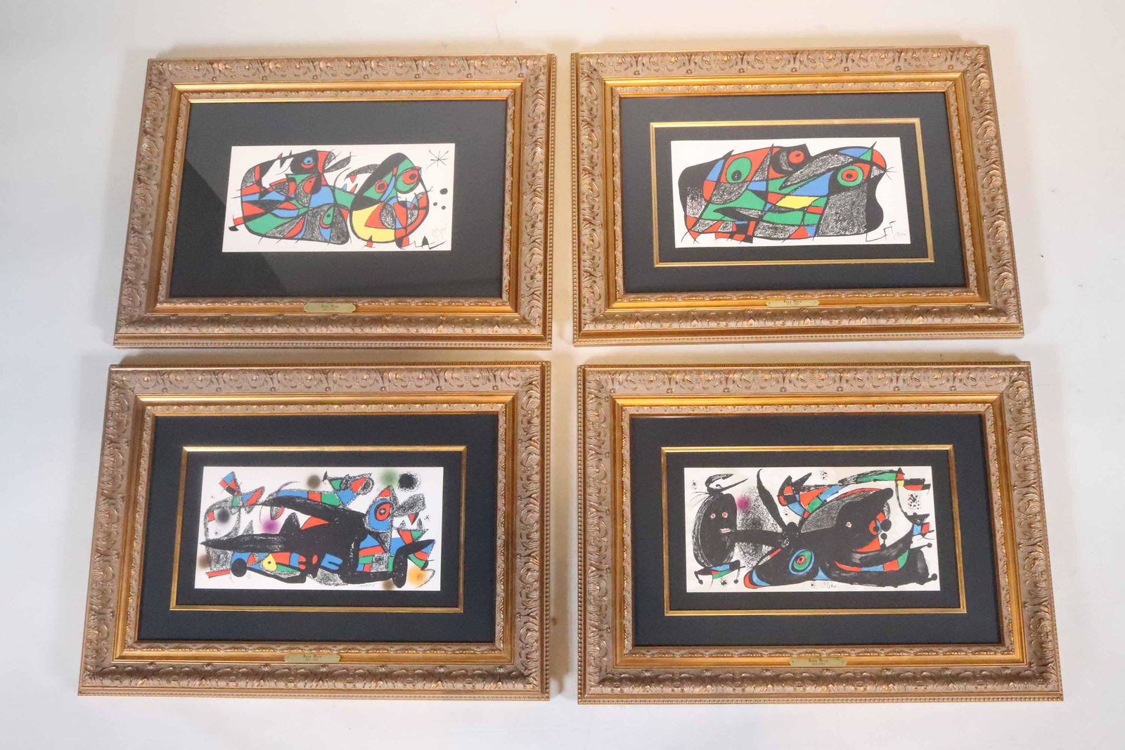 Four Abstract Lithographs, After Joan Miro (1 of 9)
