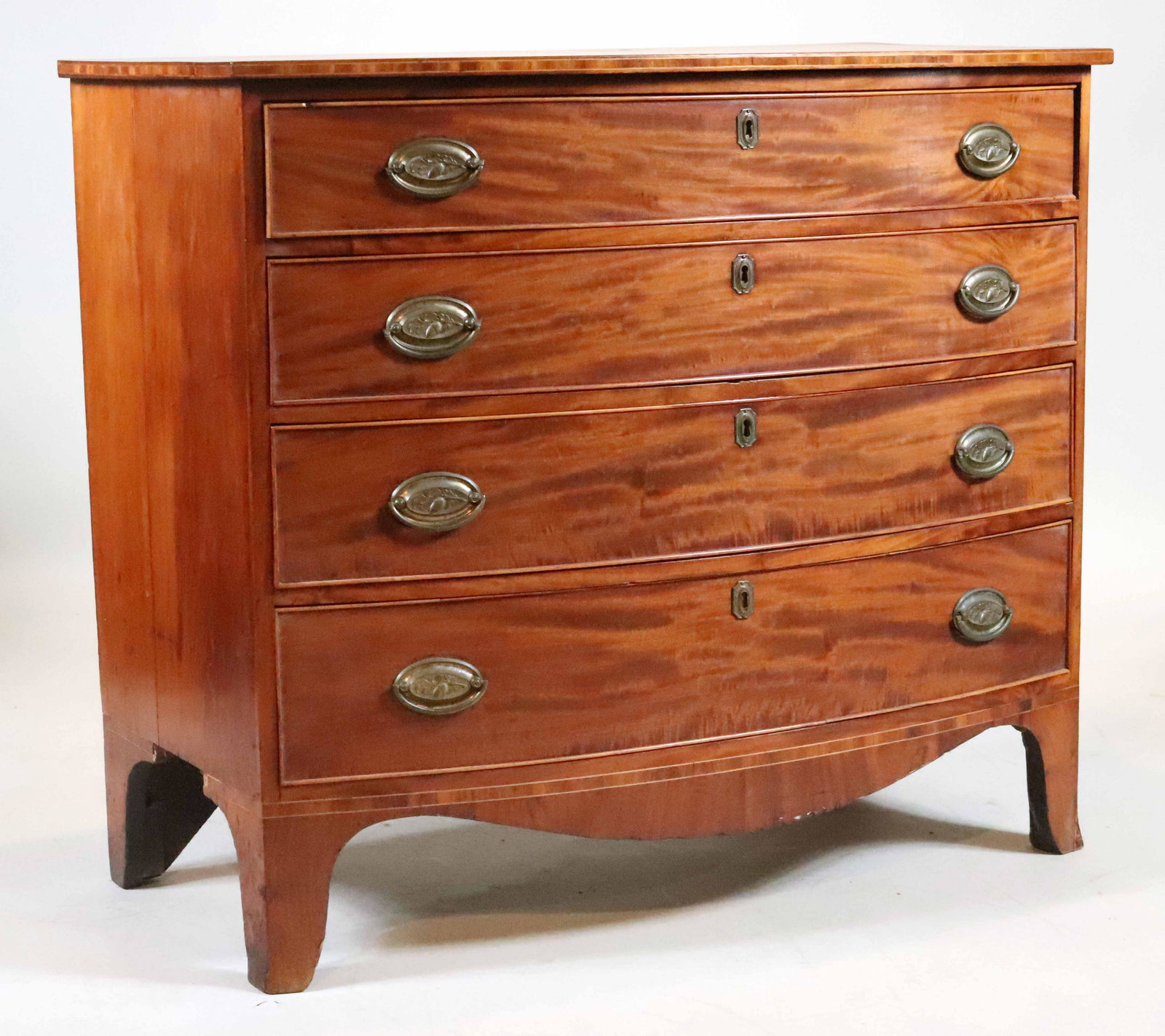 Federal Cherrywood Bowfront Chest of Drawers (1 of 7)