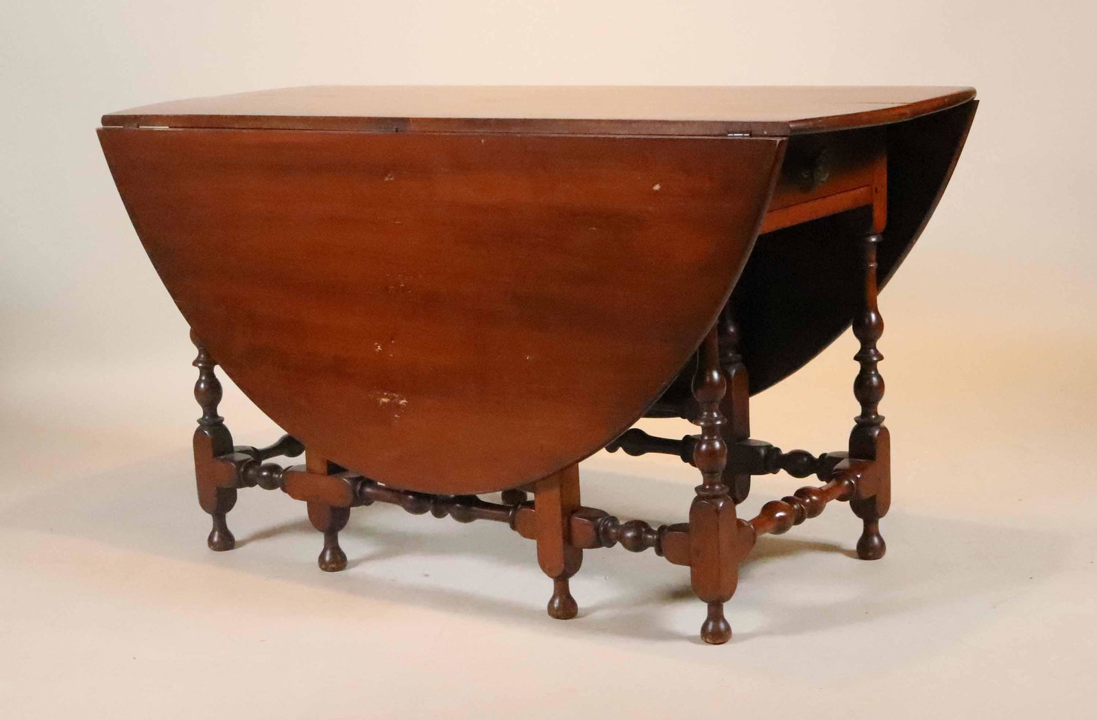 Jacobean Style Mahogany Drop Leaf Dining Table (1 of 8)