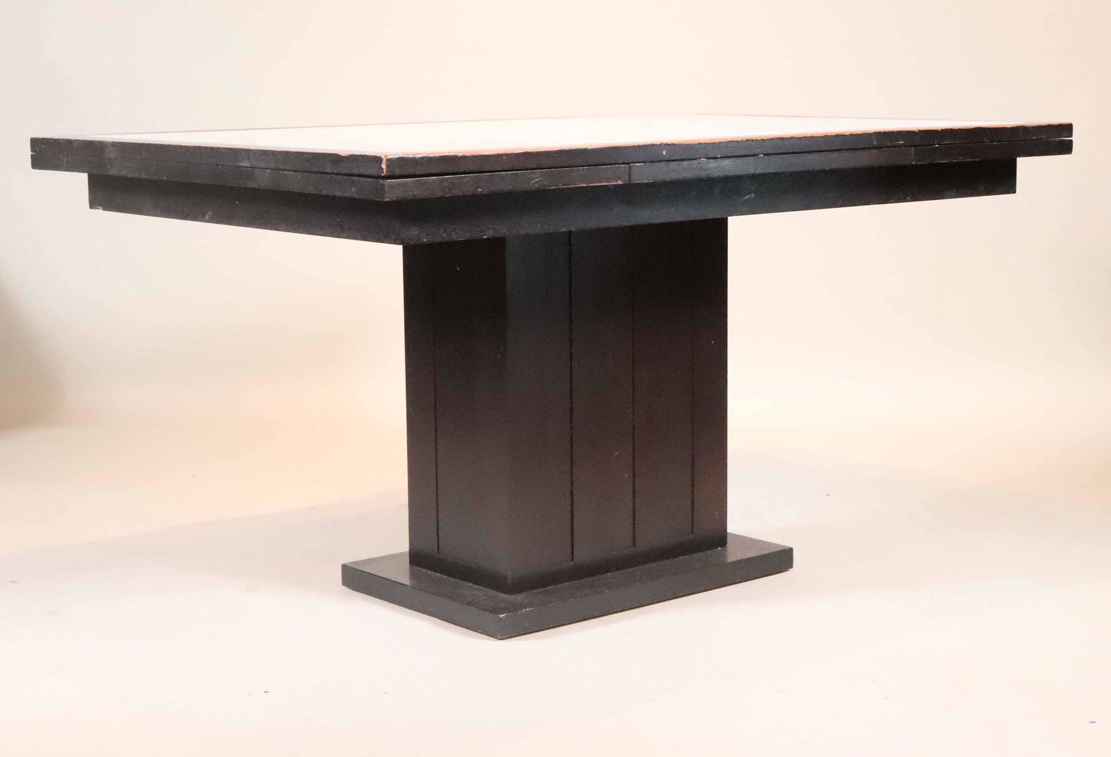 Modern Marble Inset Ebonized Dining Table (1 of 8)