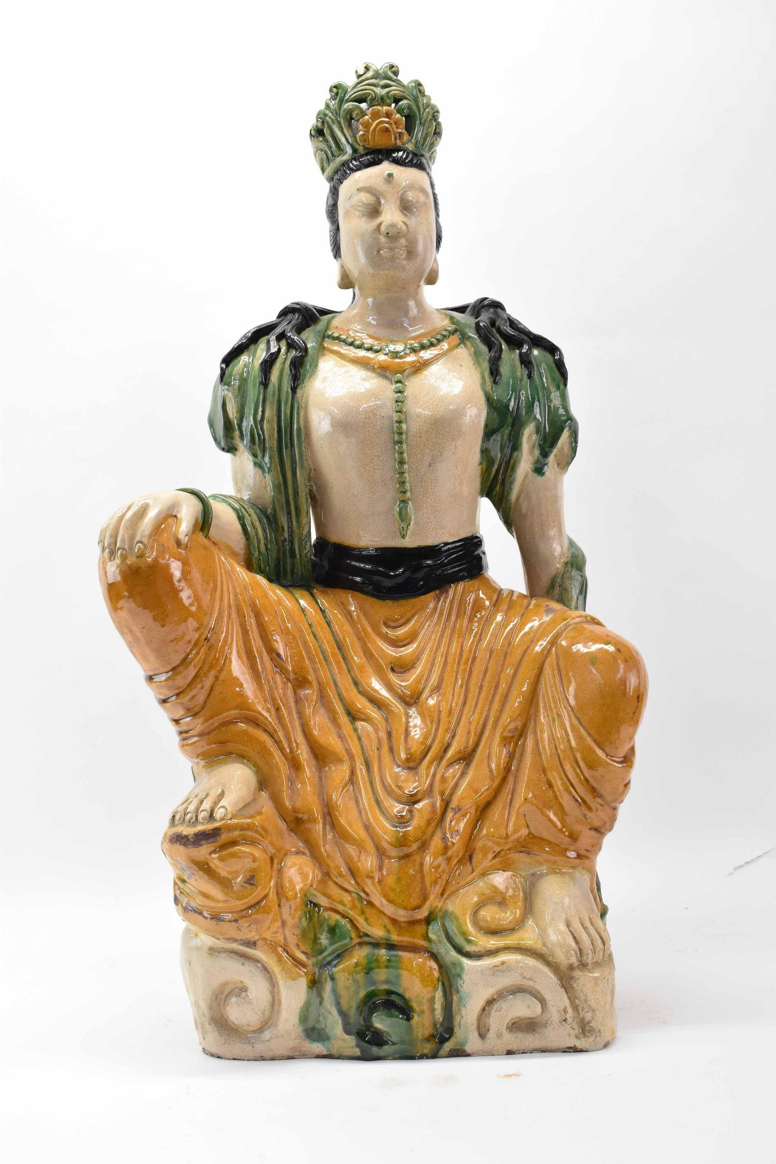 Large Stoneware Glazed Statue of Avalokitesvara (1 of 9)