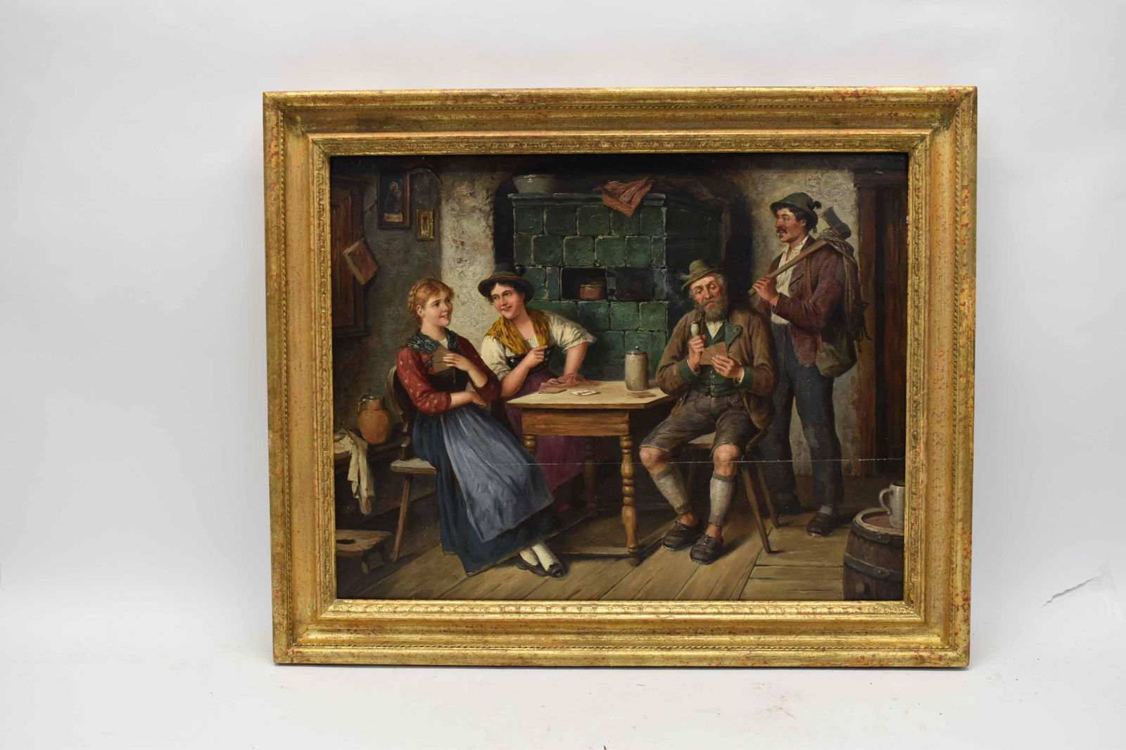 Carl Ostersetzer Oil on Board Tavern Scene (1 of 8)