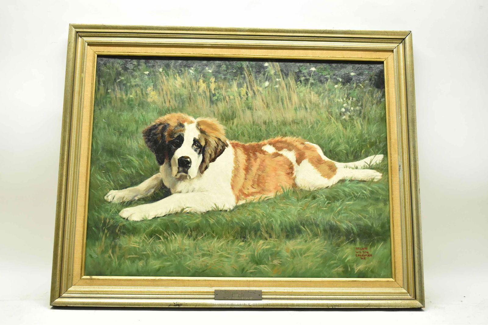 Helen Wilson Sherman Oil on Canvas St. Bernard (1 of 6)