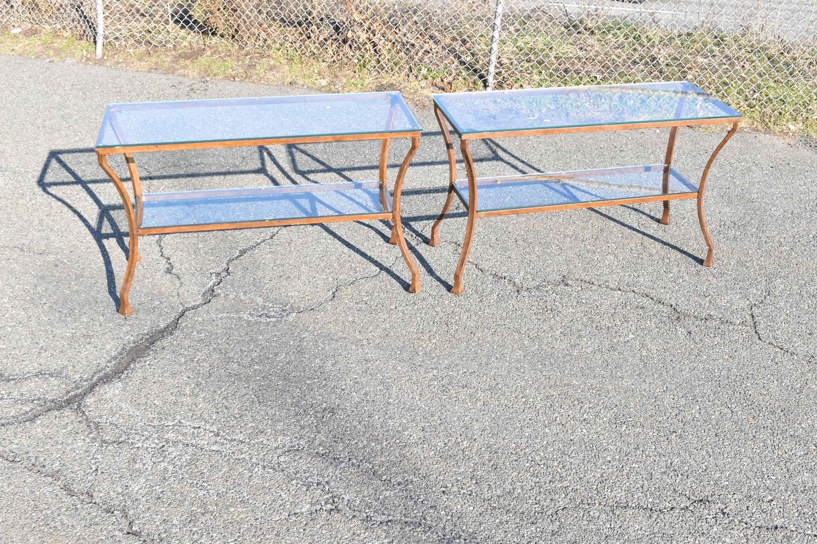 Pair of Modern Glass Top Console Tables (1 of 7)