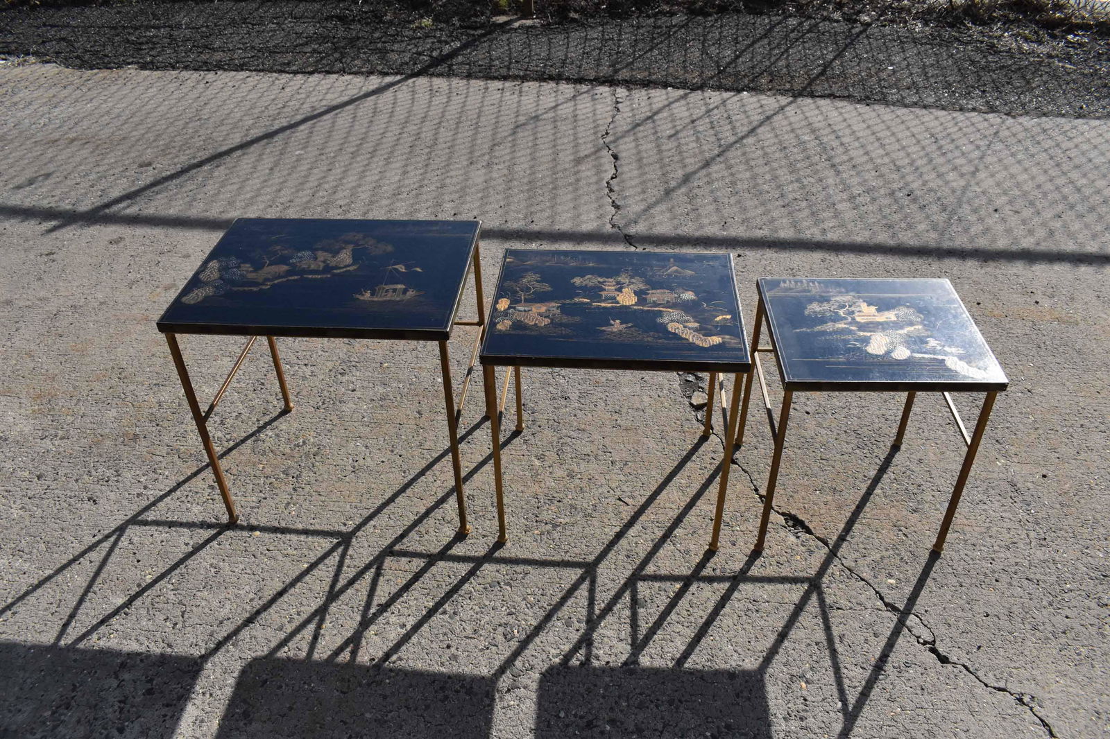 Chinese Black Lacquer Nesting Tables (1 of 7)