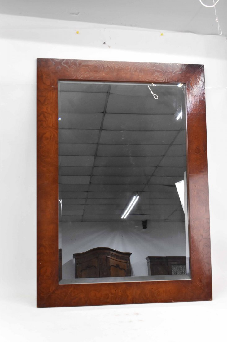 Modern Burlwood Hanging Wall Mirror (1 of 3)