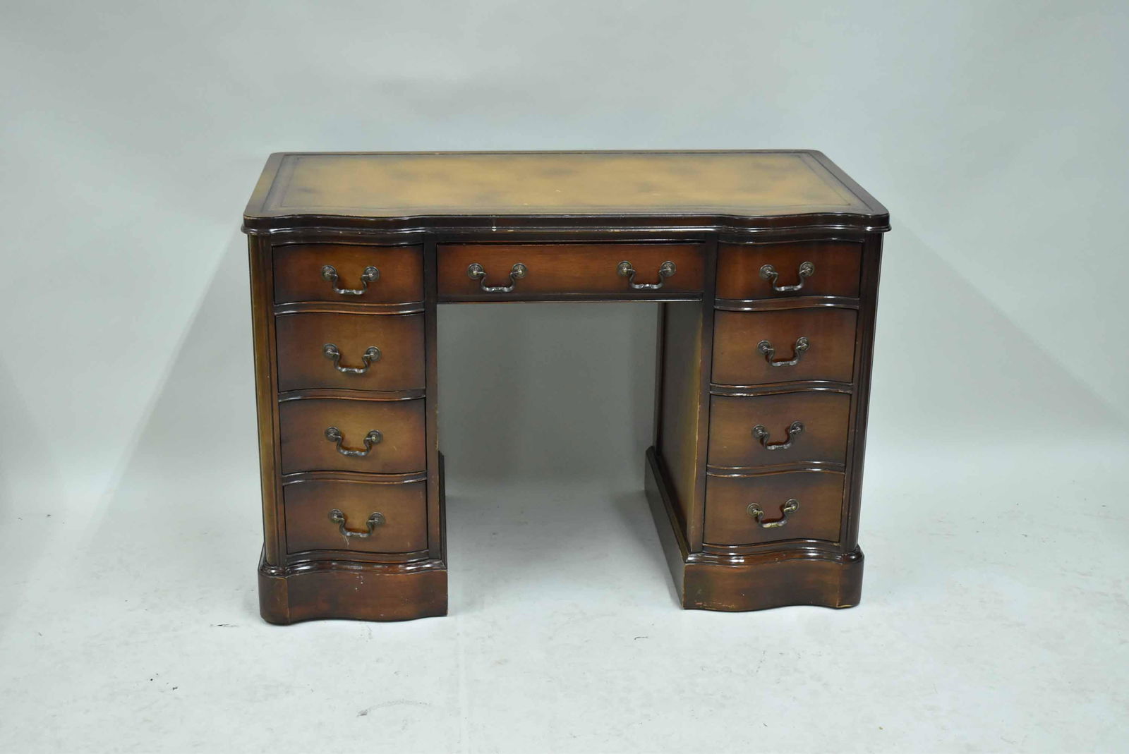 Mahogany Leather Top Knee Hole Desk (1 of 5)