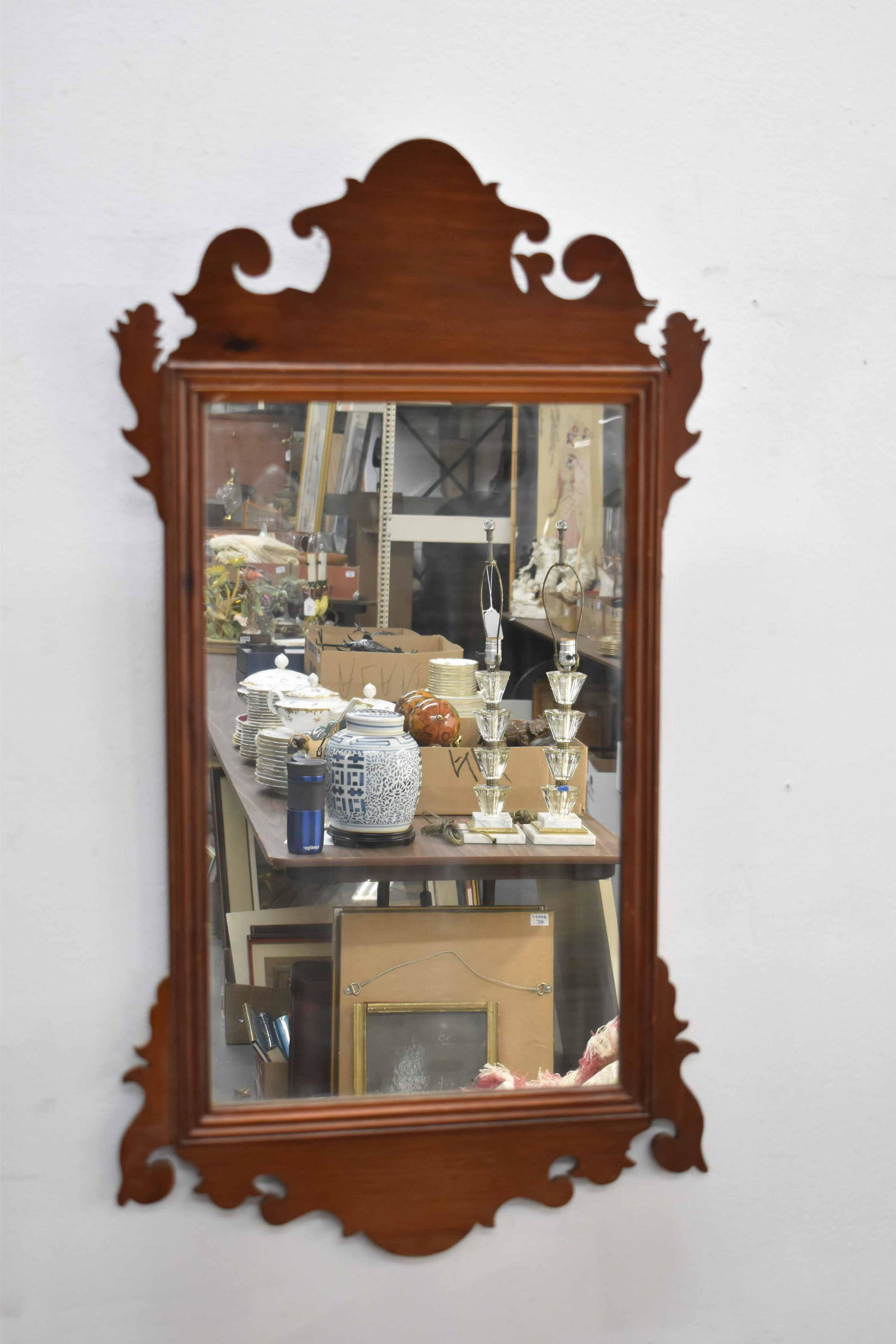 Chippendale Wooden Hanging Wall Mirror (1 of 6)