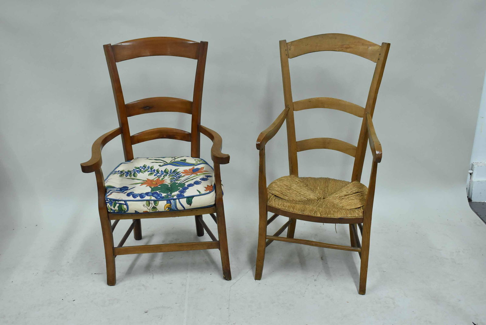 Two Similar Country Ladderback Armchairs (1 of 3)