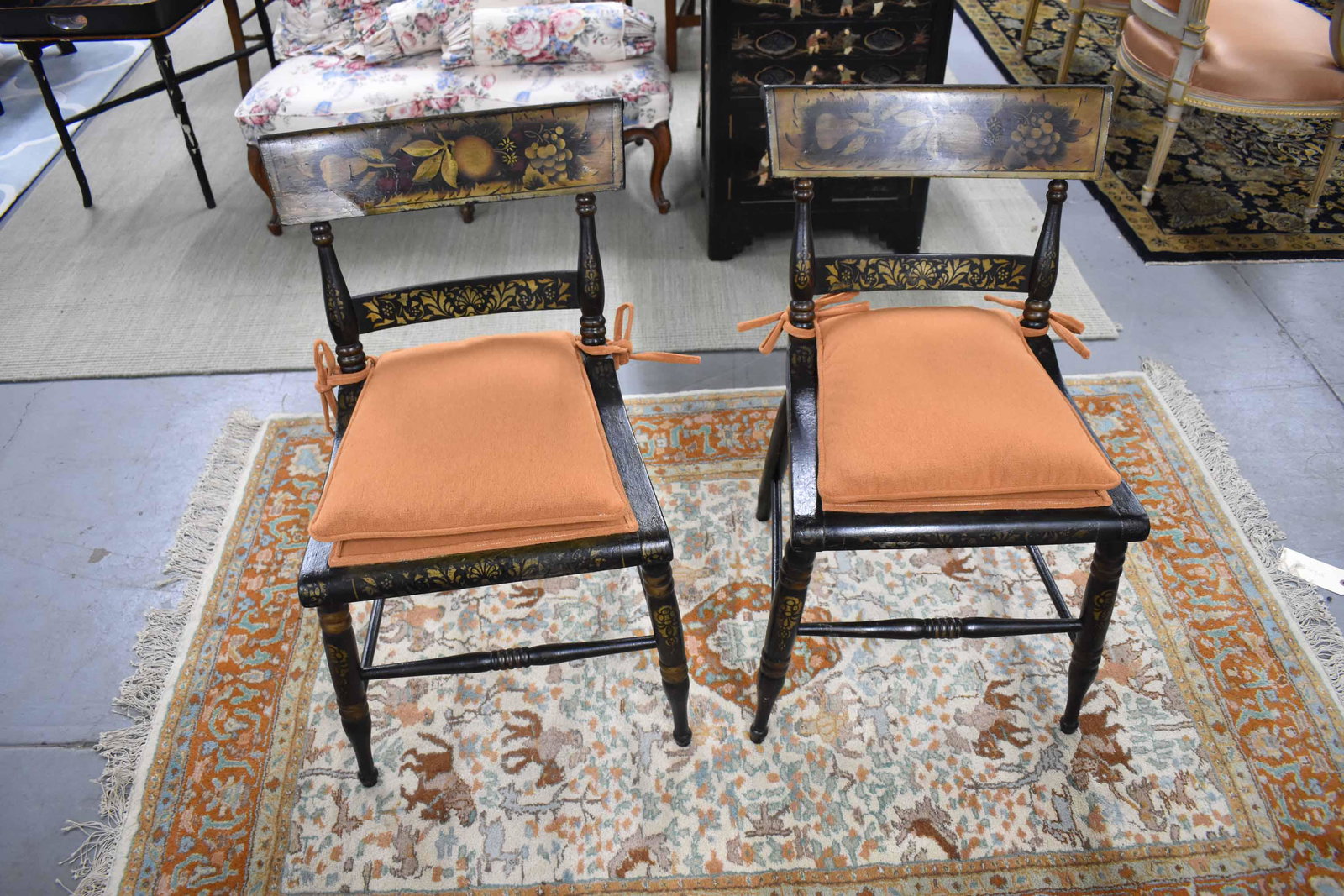 Pair of Painted Hitchcock Style Side Chairs (1 of 9)