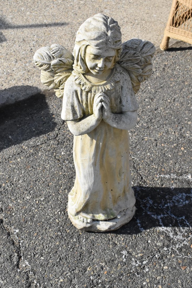 Cast Concrete Garden Statue of Praying Angel (1 of 4)