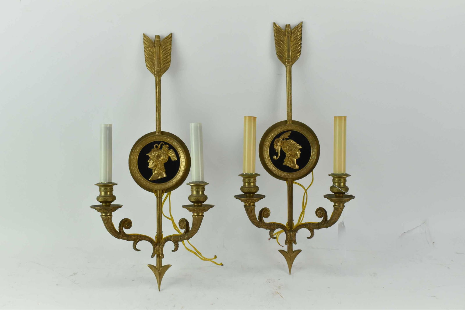 Pair of French Empire Style Bronze Wall Sconces (1 of 6)