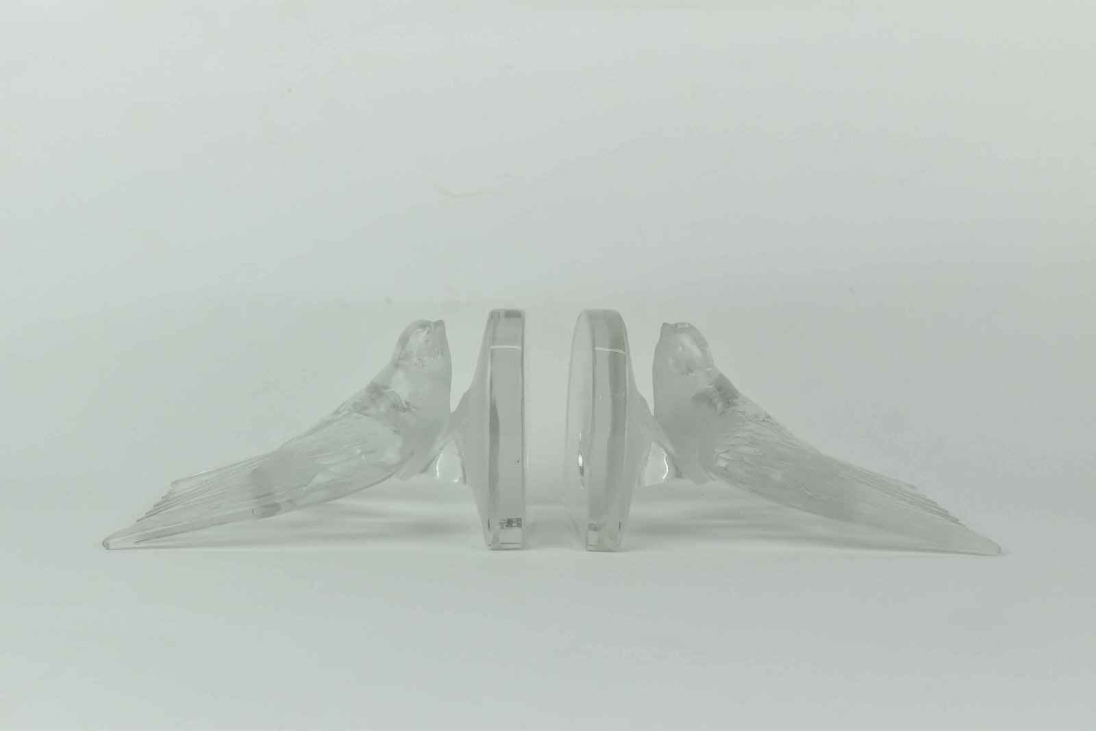 Pair of Lalique Crystal Swallow Bookends (1 of 7)