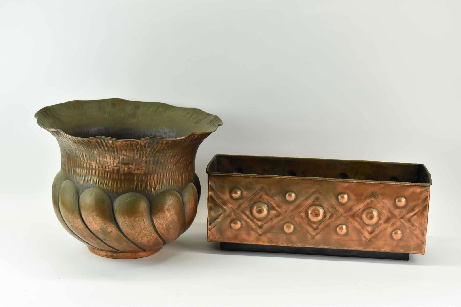 Rectangular Copper Planter Jardiniere (1 of 6)