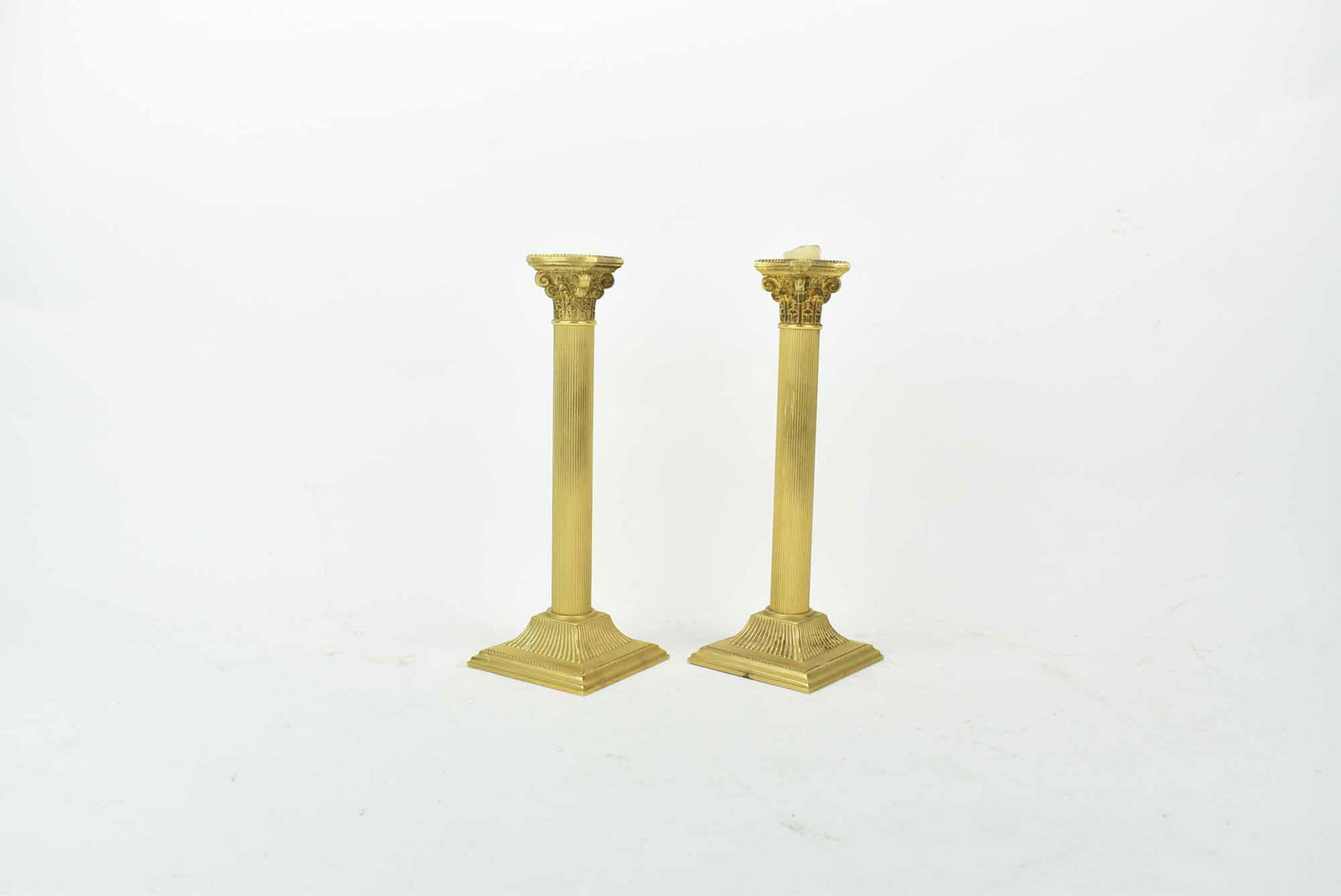 Pair of Neoclassical Gilt Metal Candlesticks (1 of 3)