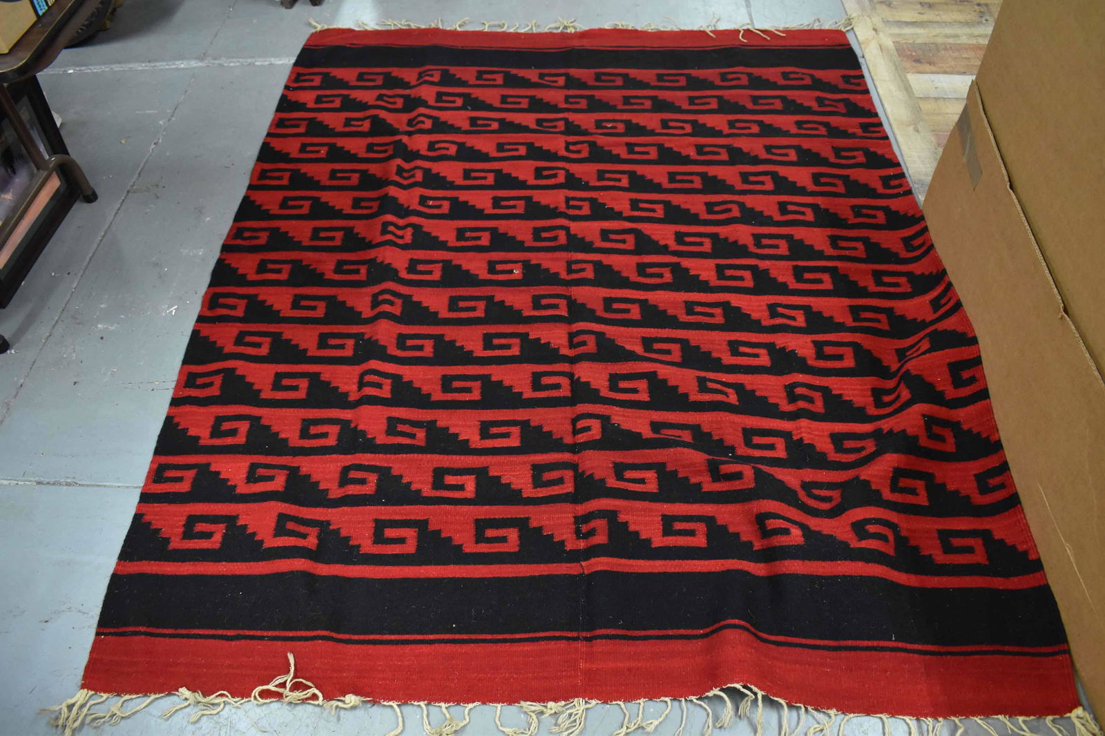 Large Mexican Hand-Woven Wool Blanket (1 of 6)
