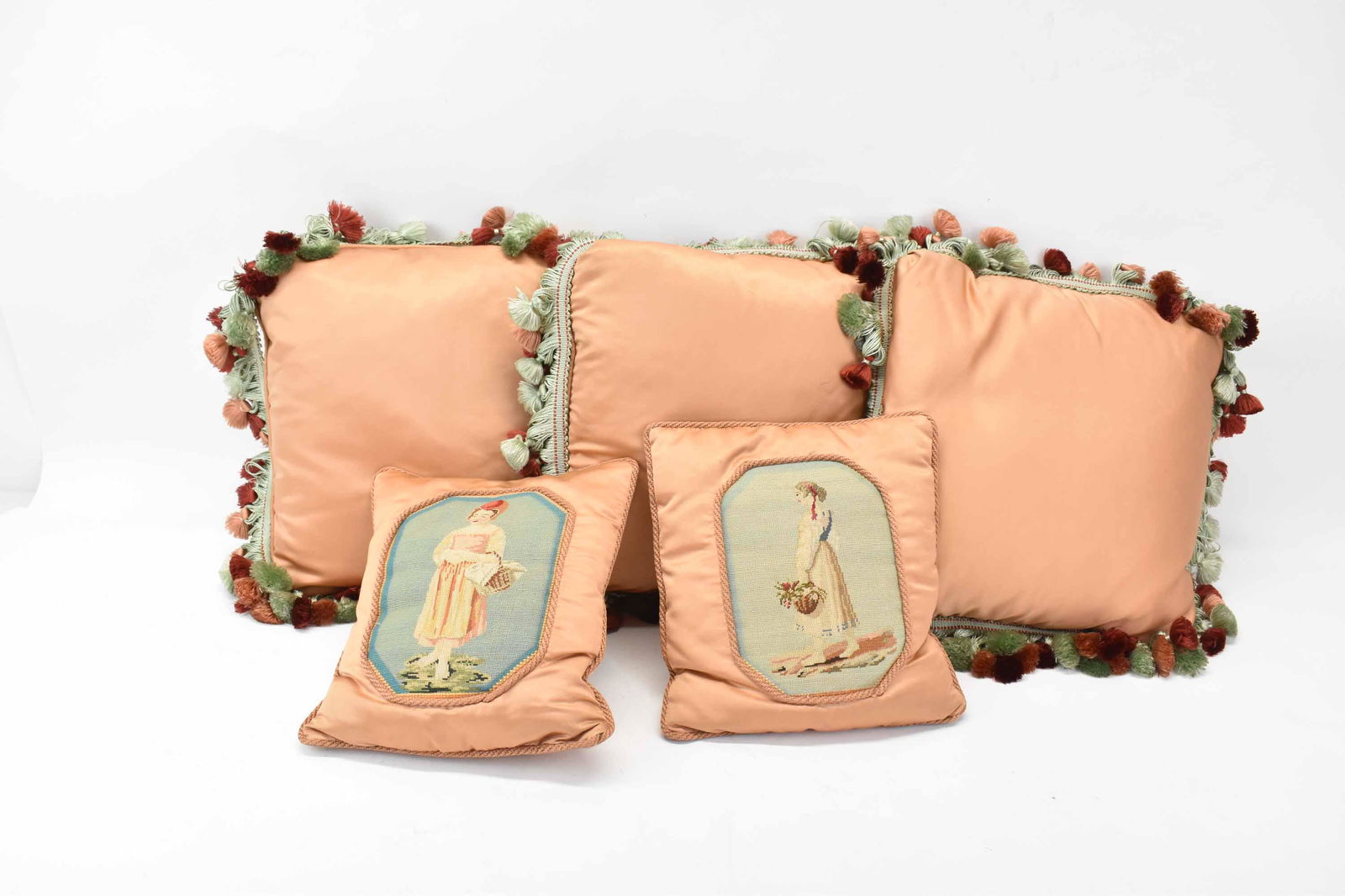 Pair of Petit Point Needlework Decorative Pillows (1 of 6)