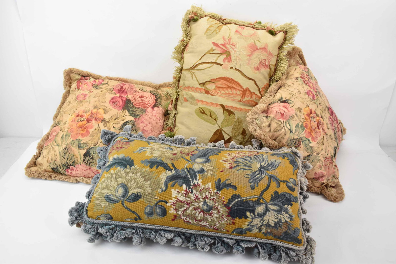 Tapestry and Silk Decorative Pillow (1 of 9)