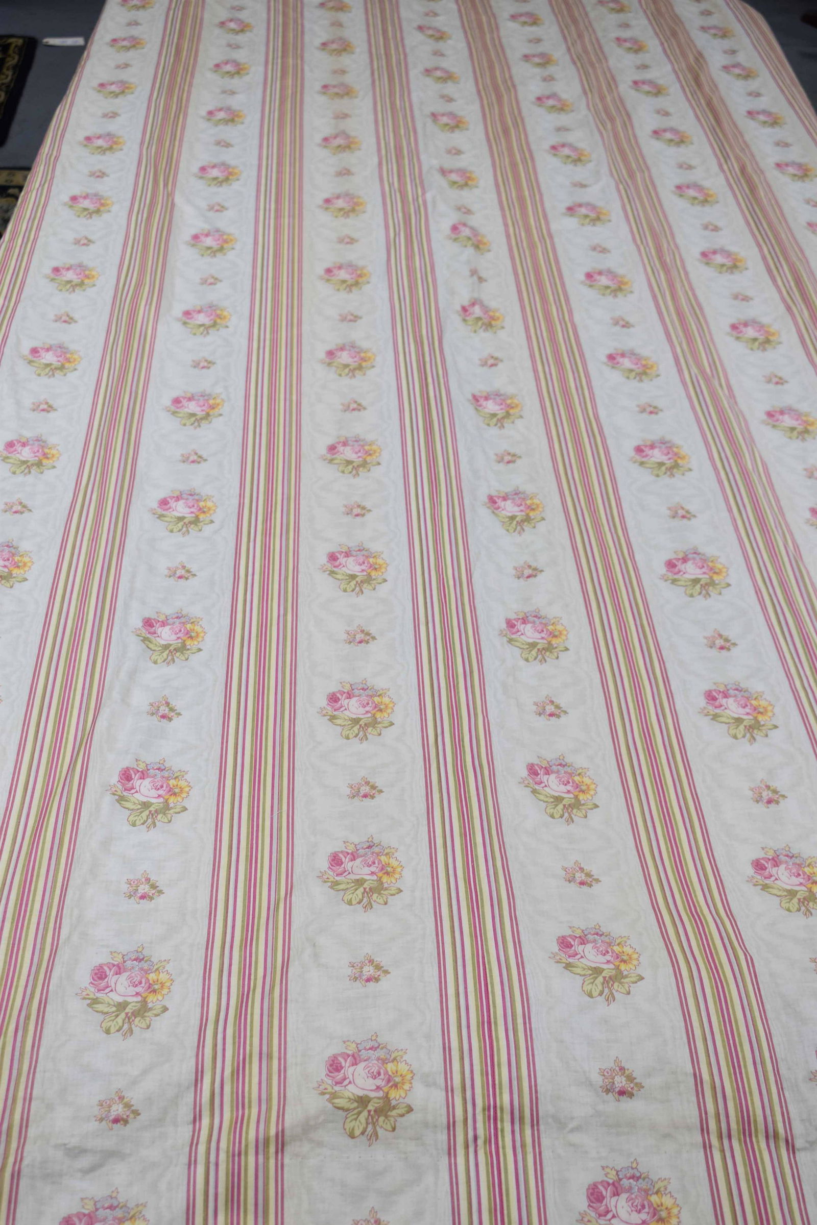 Pair of Custom Floral Striped Window Curtains (1 of 13)