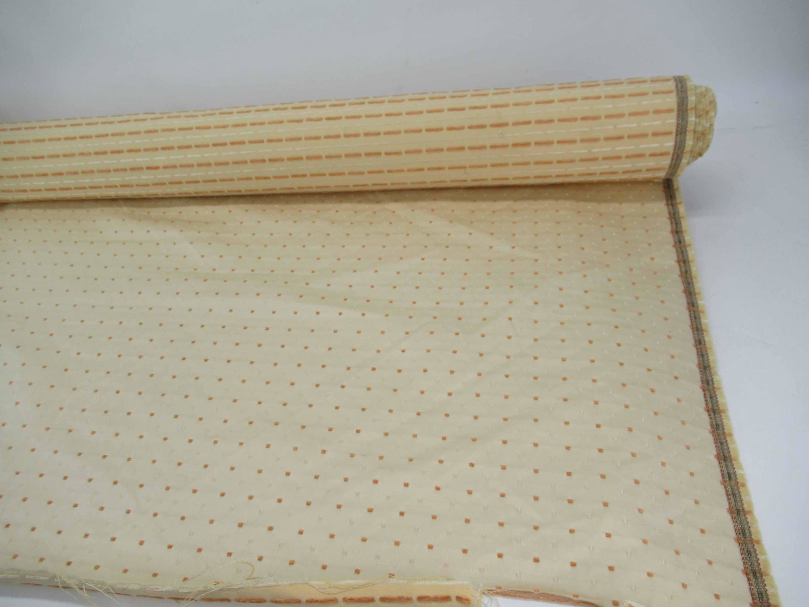 Partial Bolt of Travers Yellow Upholstery: Partial Bolt of Travers Yellow Upholstery. Used new condition, stain about 6" from end. 16' 6" long x 57" wide