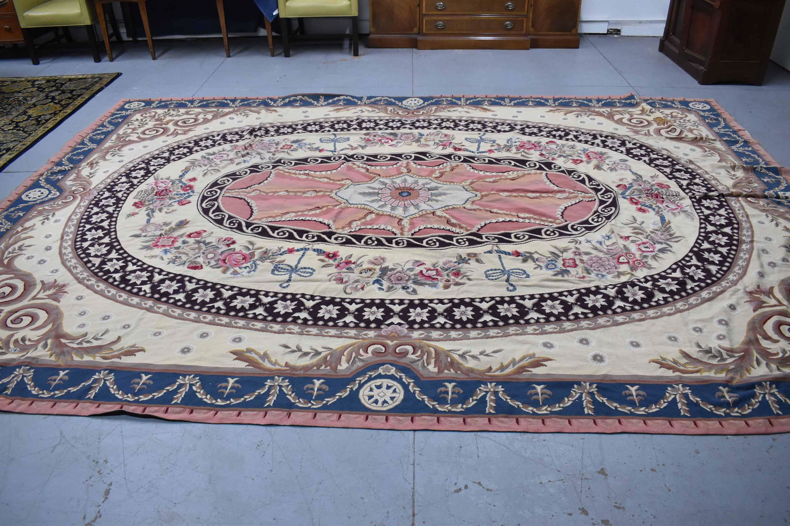 Aubusson Style Room Size Carpet (1 of 16)
